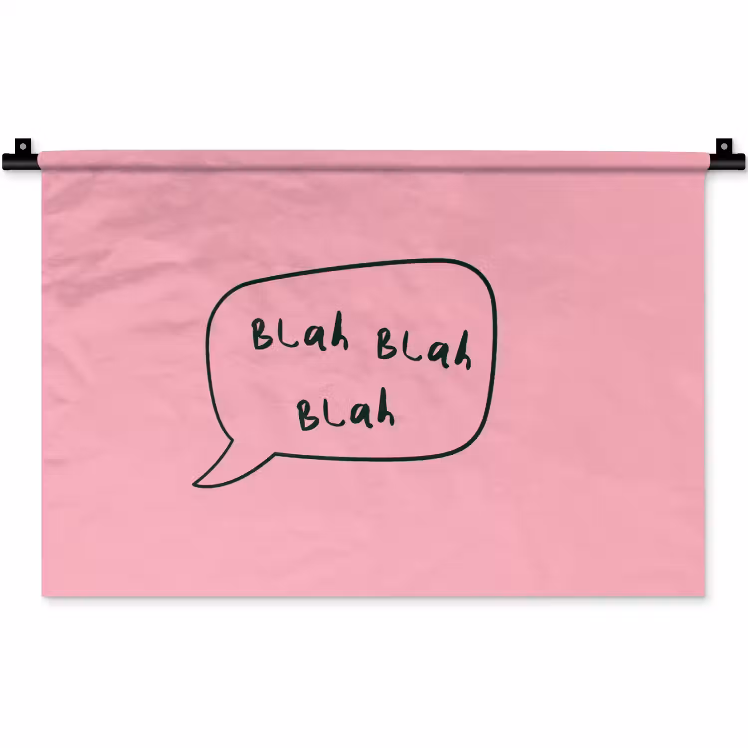 Tekstwolkje - BLAH BLAH BLAH - Roze Wandkleed katoen klein -zz3d