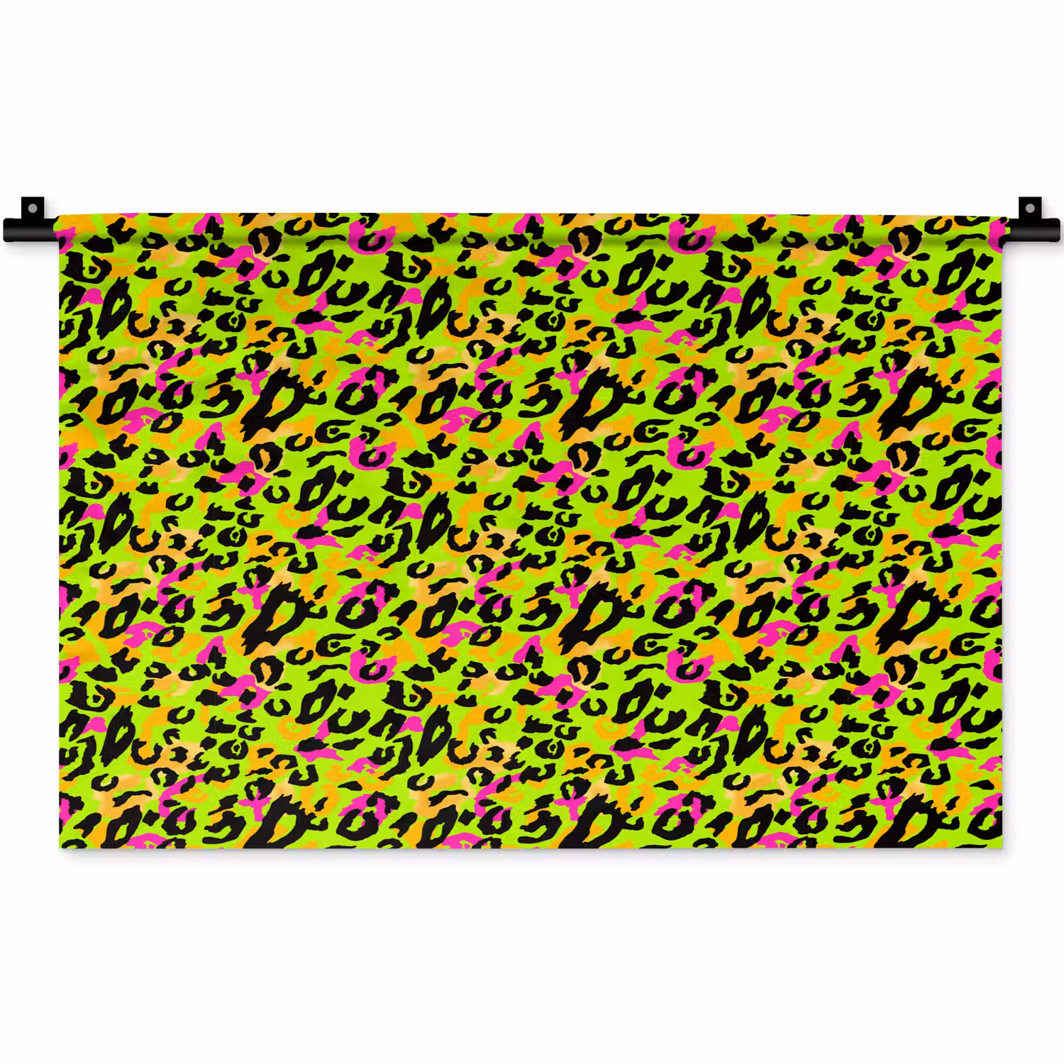Dieren - Neon - Groen - Panterprint Wandkleed katoen klein 269 -zz3d