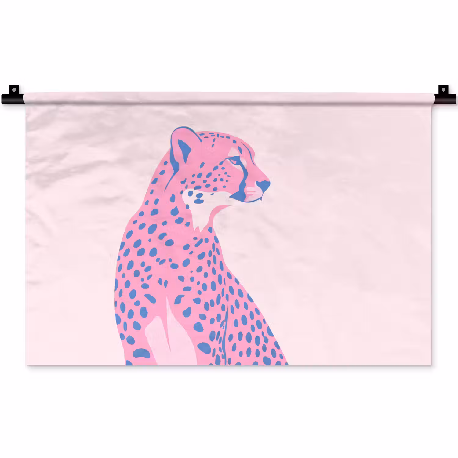 Dieren - Profiel - Abstract - Roze - Blauw Wandkleed katoen klein -zz3d