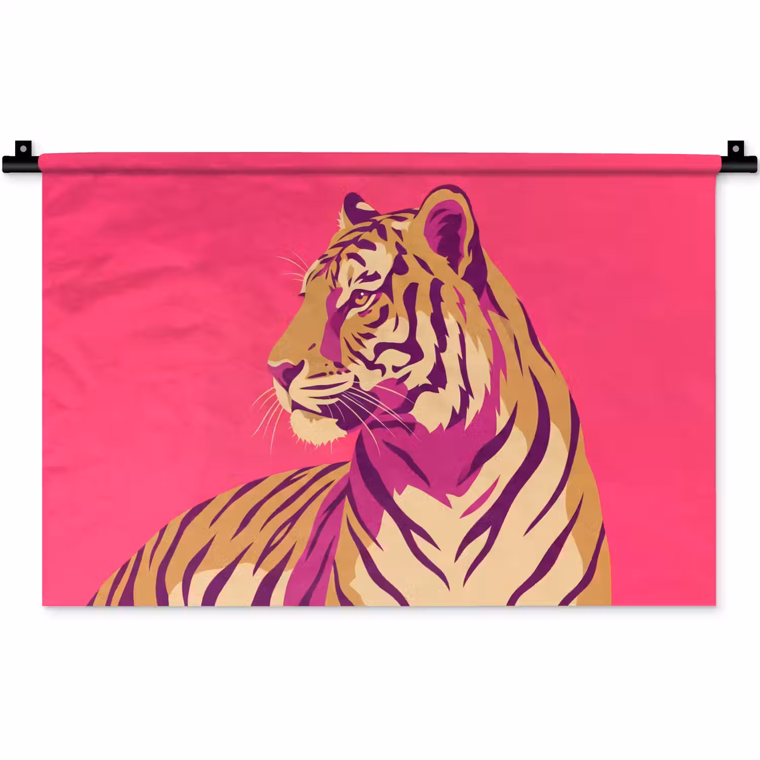 Tijger - Modern - Neon Wandkleed katoen klein -zz3d