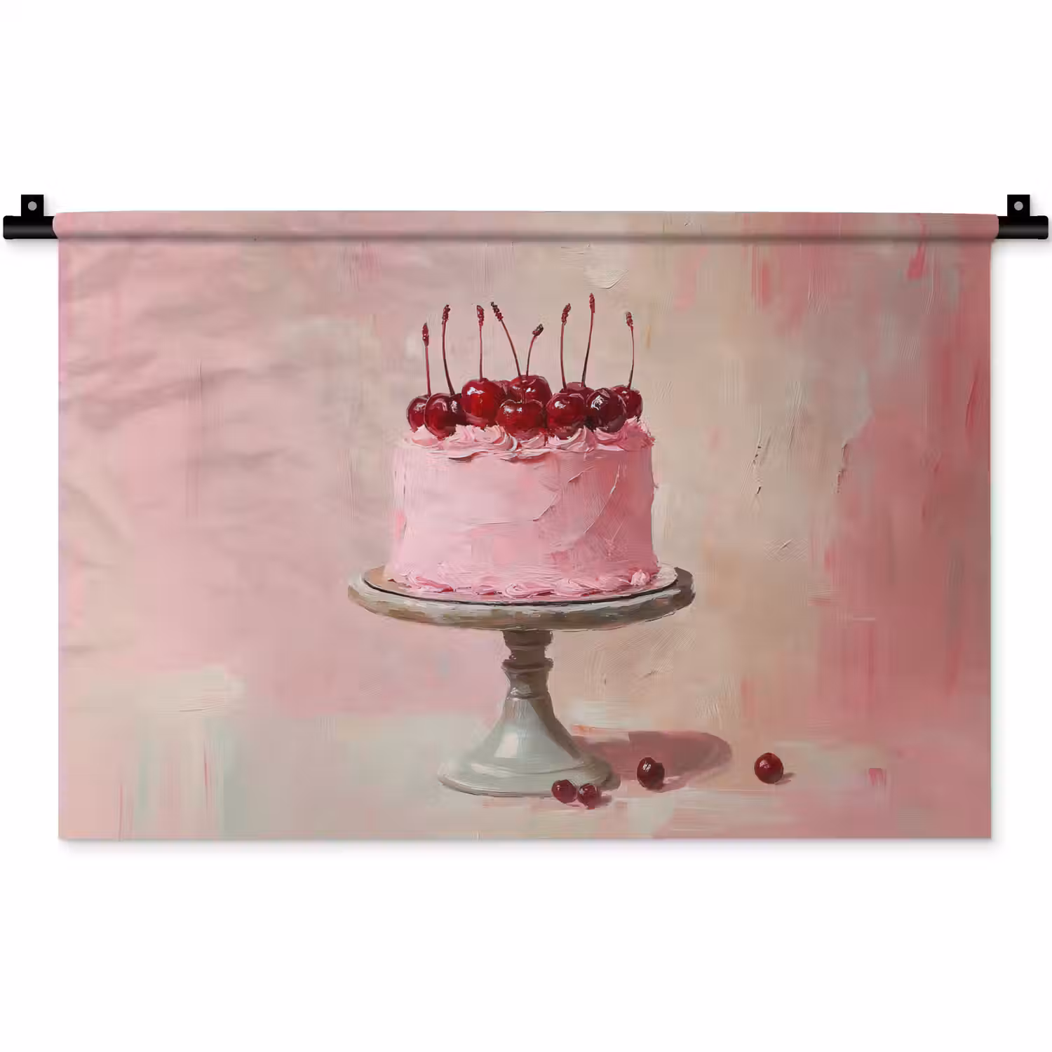 Taart - Pink - Cherry Wandkleed katoen klein -zz3d