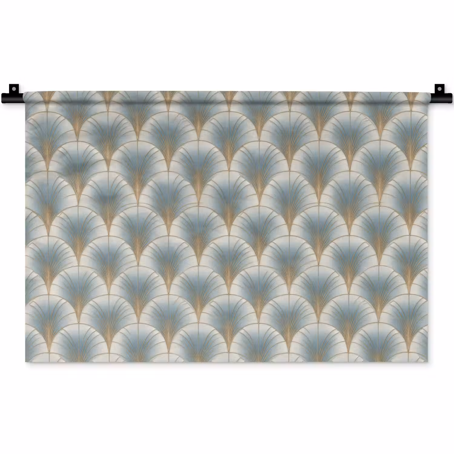 Waaier - Klassiek - Blauw Wandkleed katoen klein 269 -zz3d