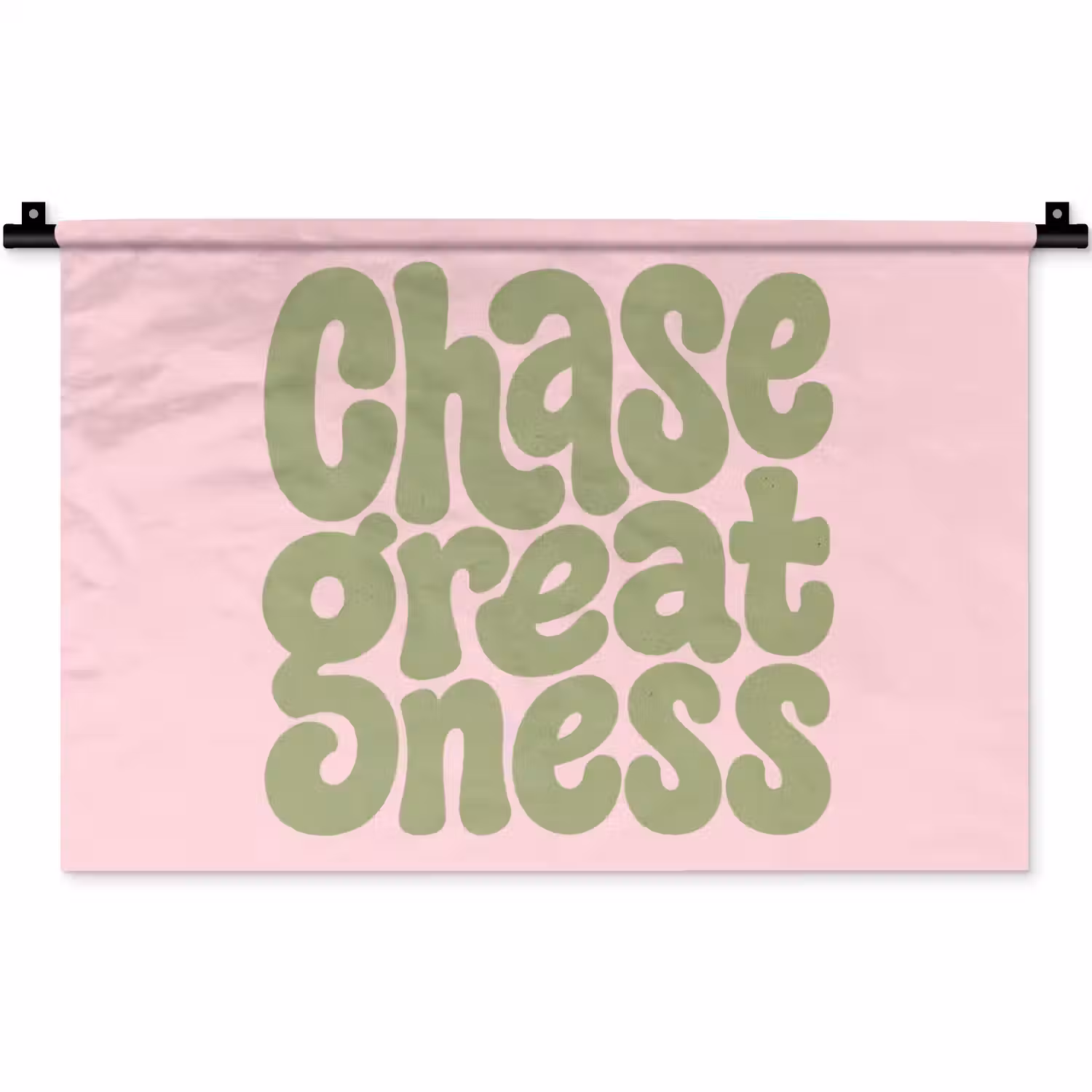 Chase greatness - Groen - Roze - Retro Wandkleed katoen klein -zz3d