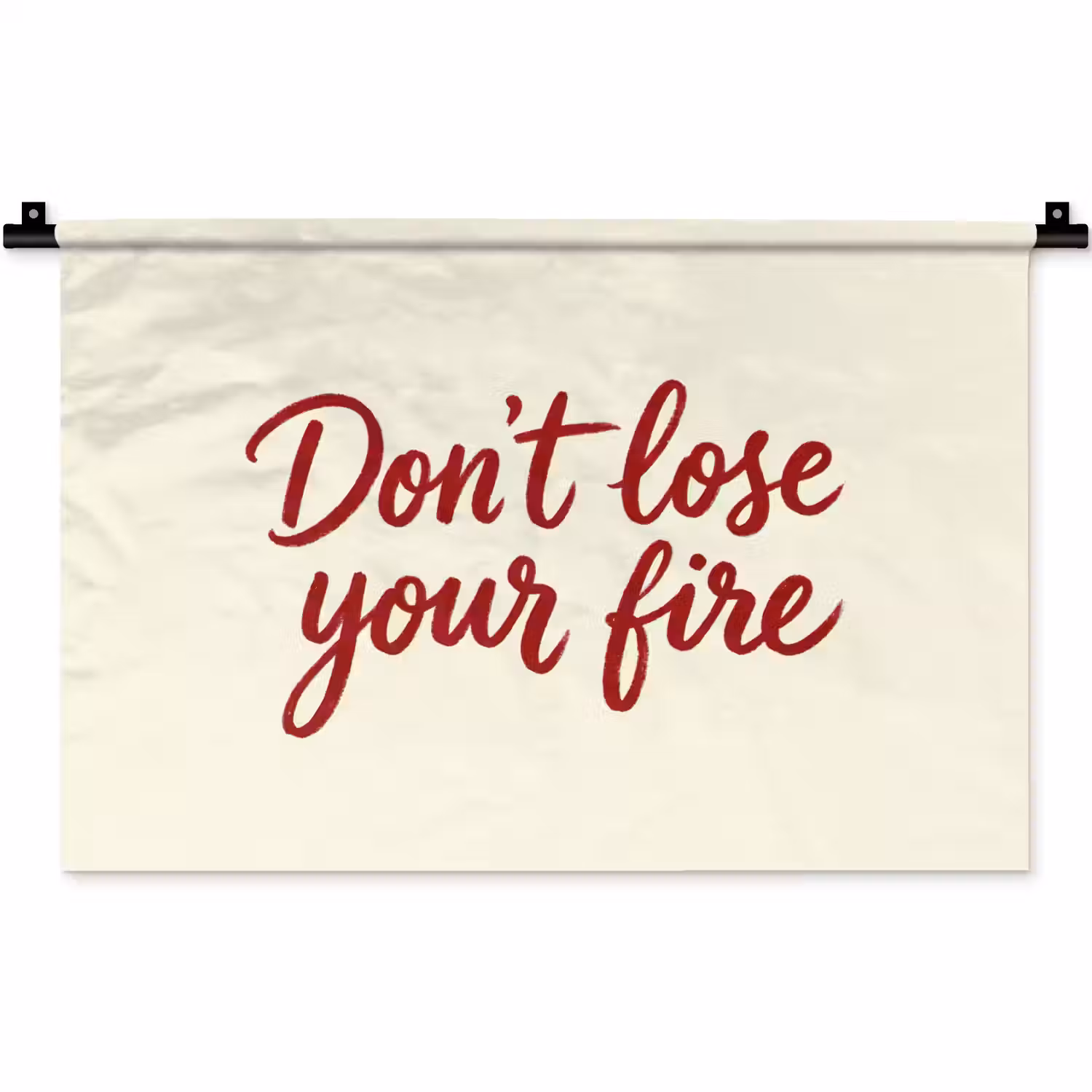 Don't lose your fire - Rood - Wit - Minimalistisch Wandkleed katoen klein -zz3d