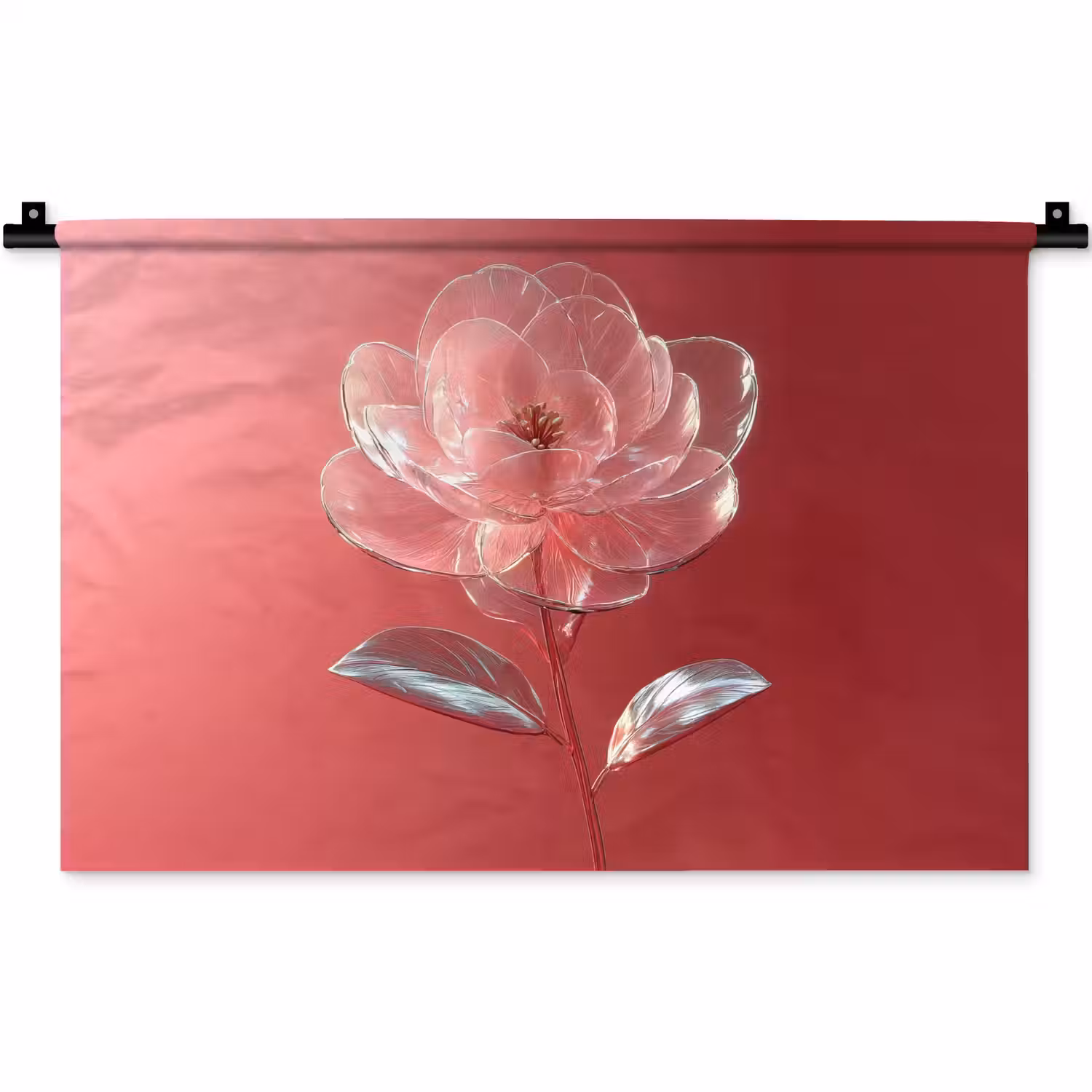 Sierlijk - Bloem - Roze - Glazen Wandkleed katoen klein -zz3d