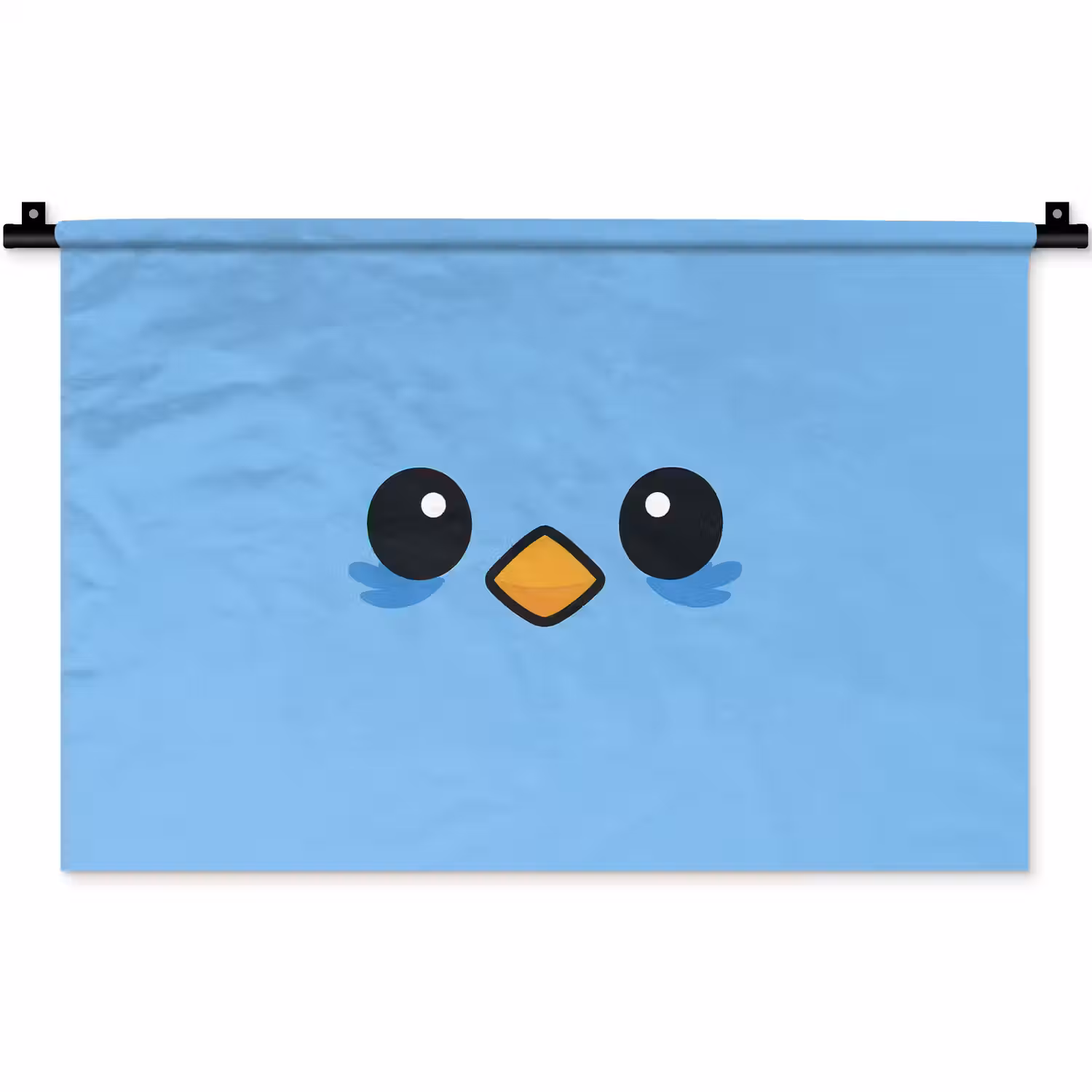 Vogel - Blauw - Eenvoudig Wandkleed katoen klein -zz3d