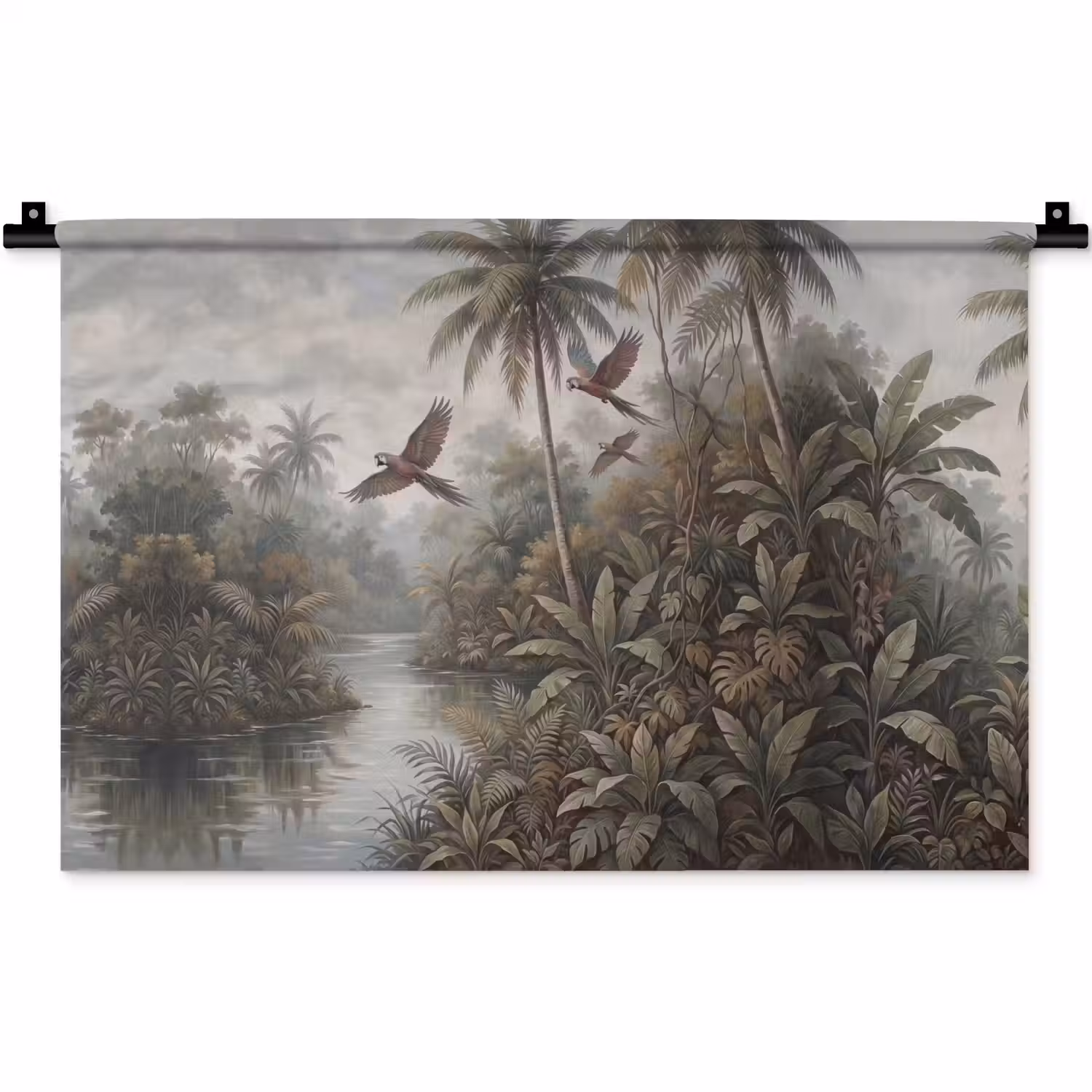 Vogel - Vliegend - Tropisch - Landschap - Klassiek Wandkleed katoen klein -zz3d