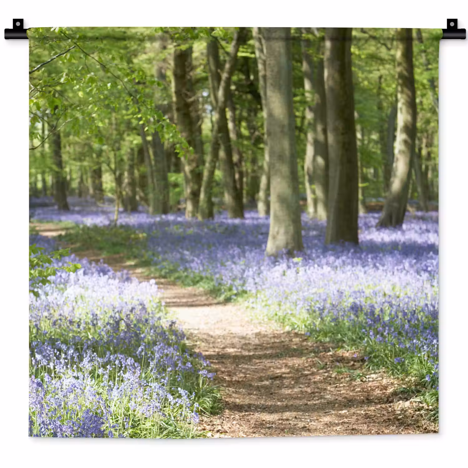 Bos - Pad - Bloemen - Paars - Groen - Natuur Wandkleed katoen klein -zz3d