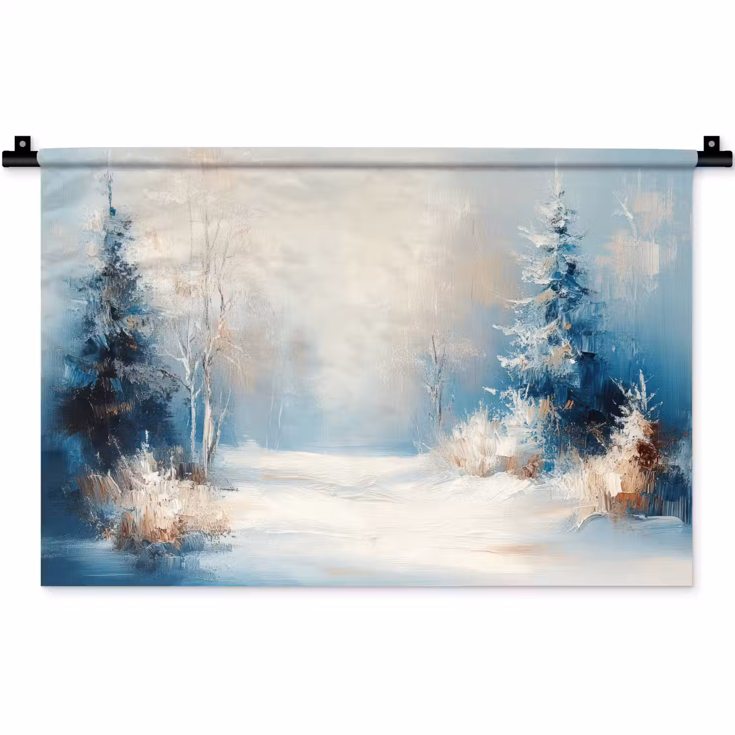 Bos - Winter - Natuur - Abstract - Sneeuw Wandkleed katoen klein -zz3d