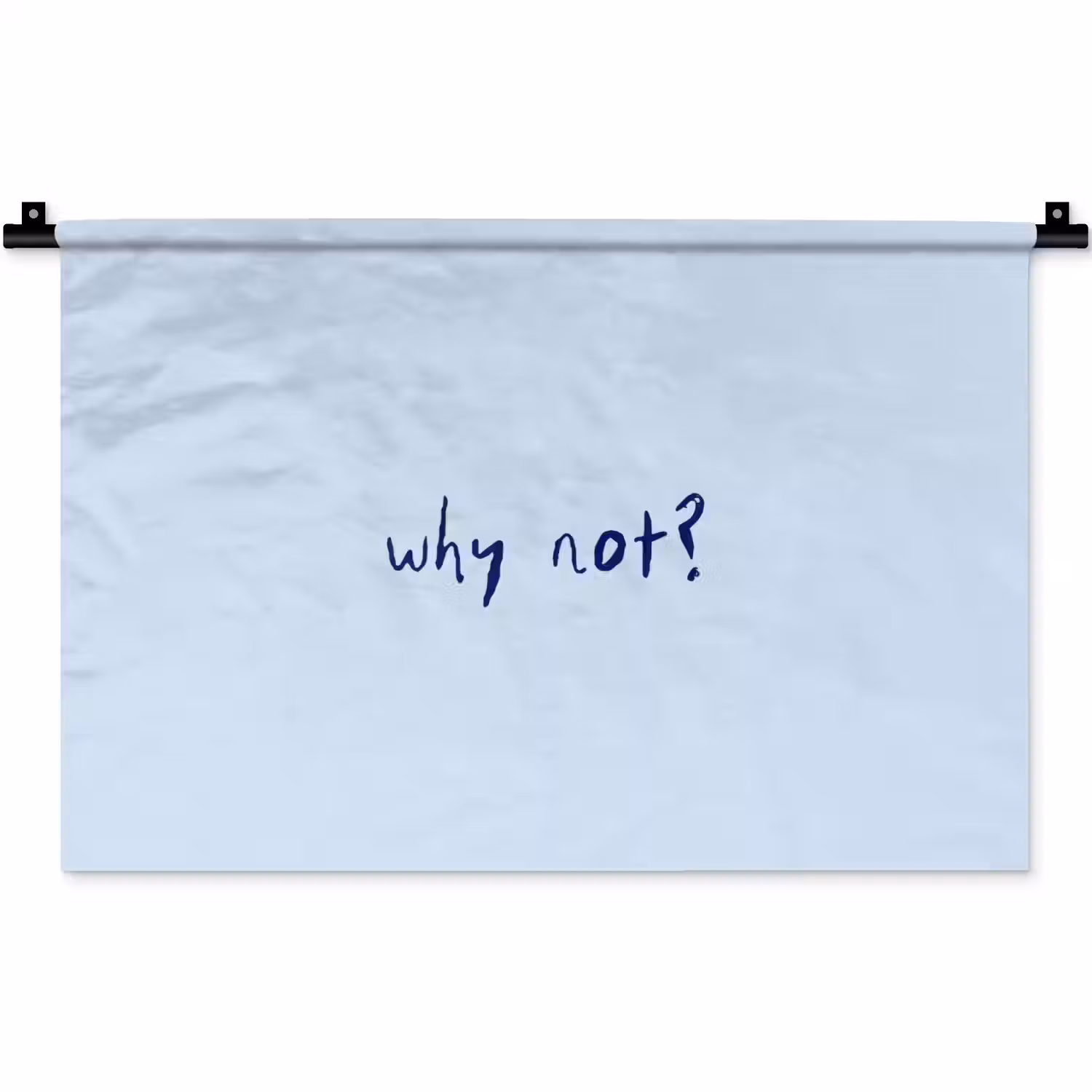 Why not - Blauw - Donker blauw - Quote Wandkleed katoen klein -zz3d