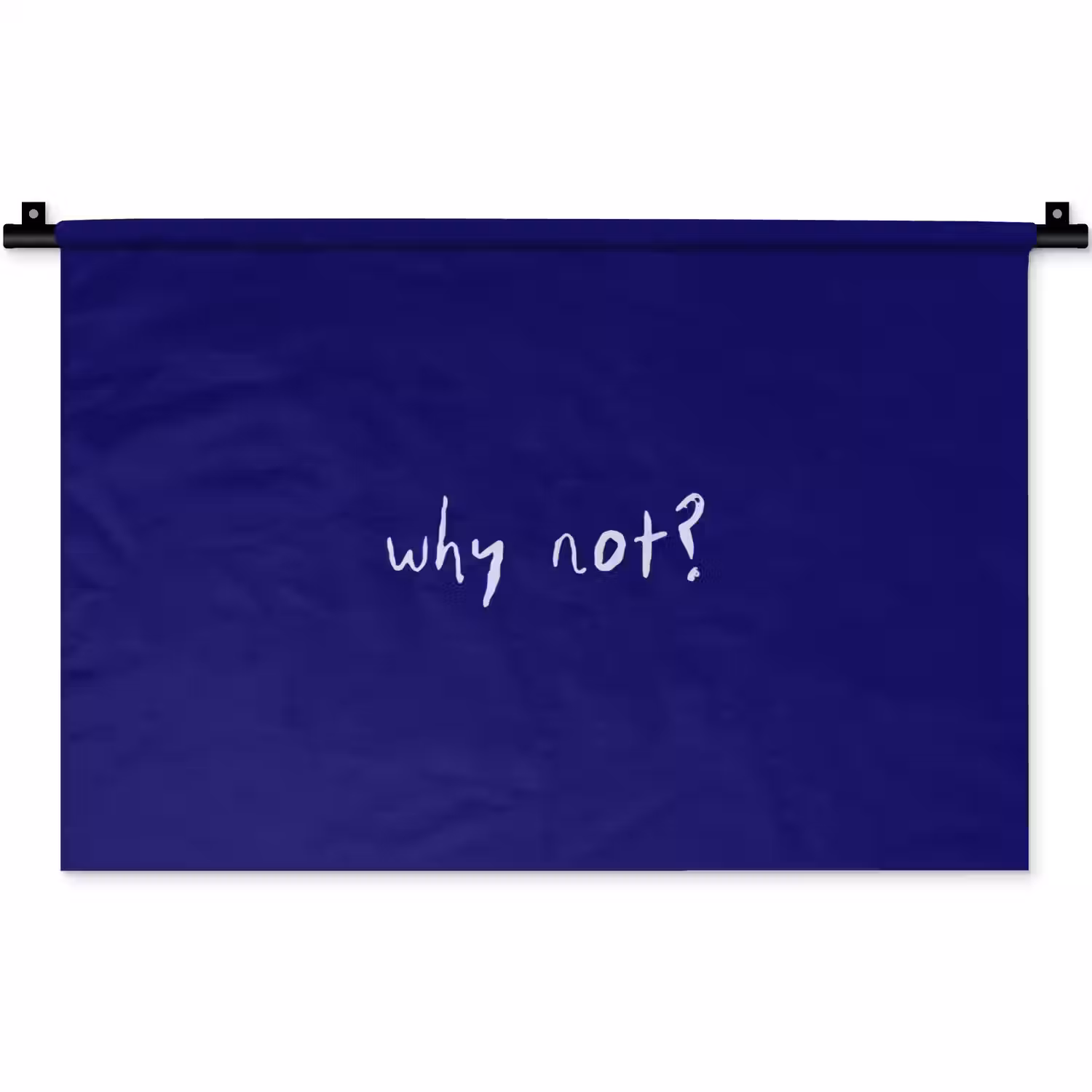 Why not - Blauw - Handgeschreven Wandkleed katoen klein -zz3d