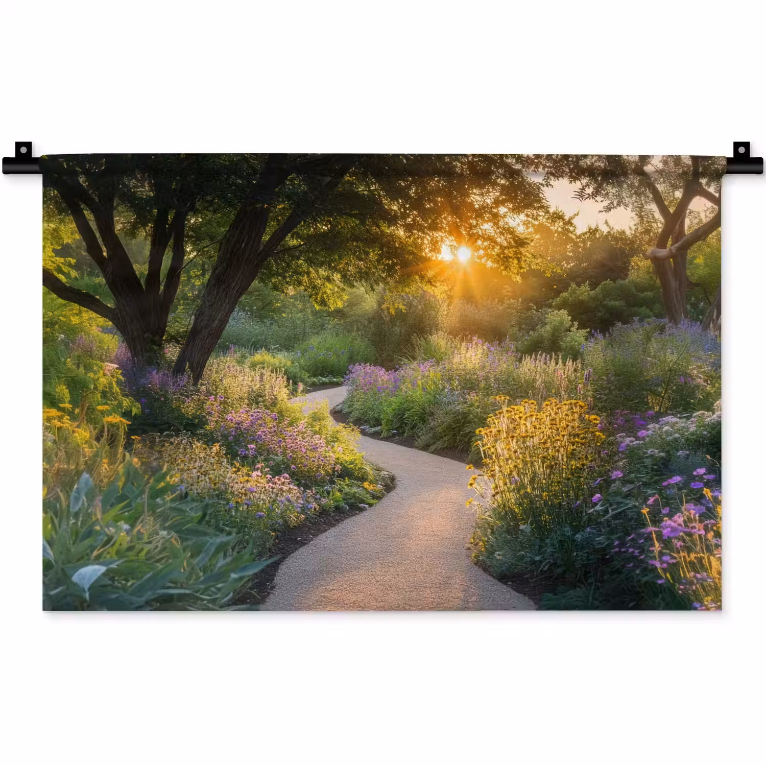 Pad - Bloemen - Park Wandkleed katoen klein -zz3d