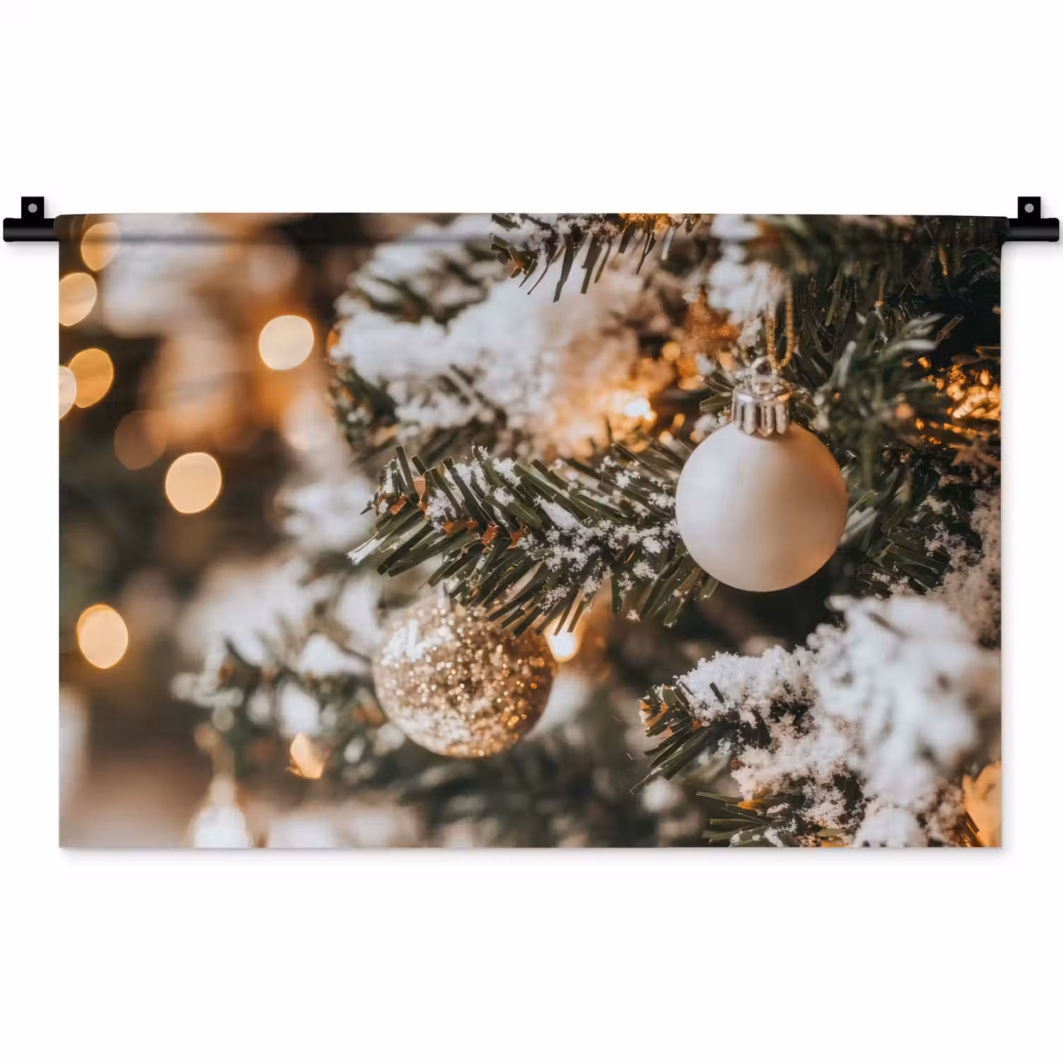 Kerst - Kerstboom - Winter - Binnen - Sneeuw Wandkleed katoen klein -zz3d
