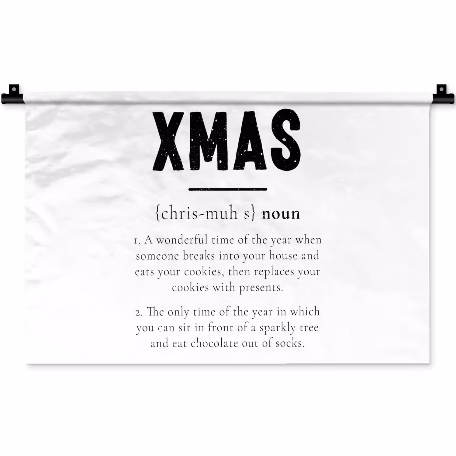 Kerst - Wit - Xmas - Quotes - Feestdagen Wandkleed katoen klein -zz3d