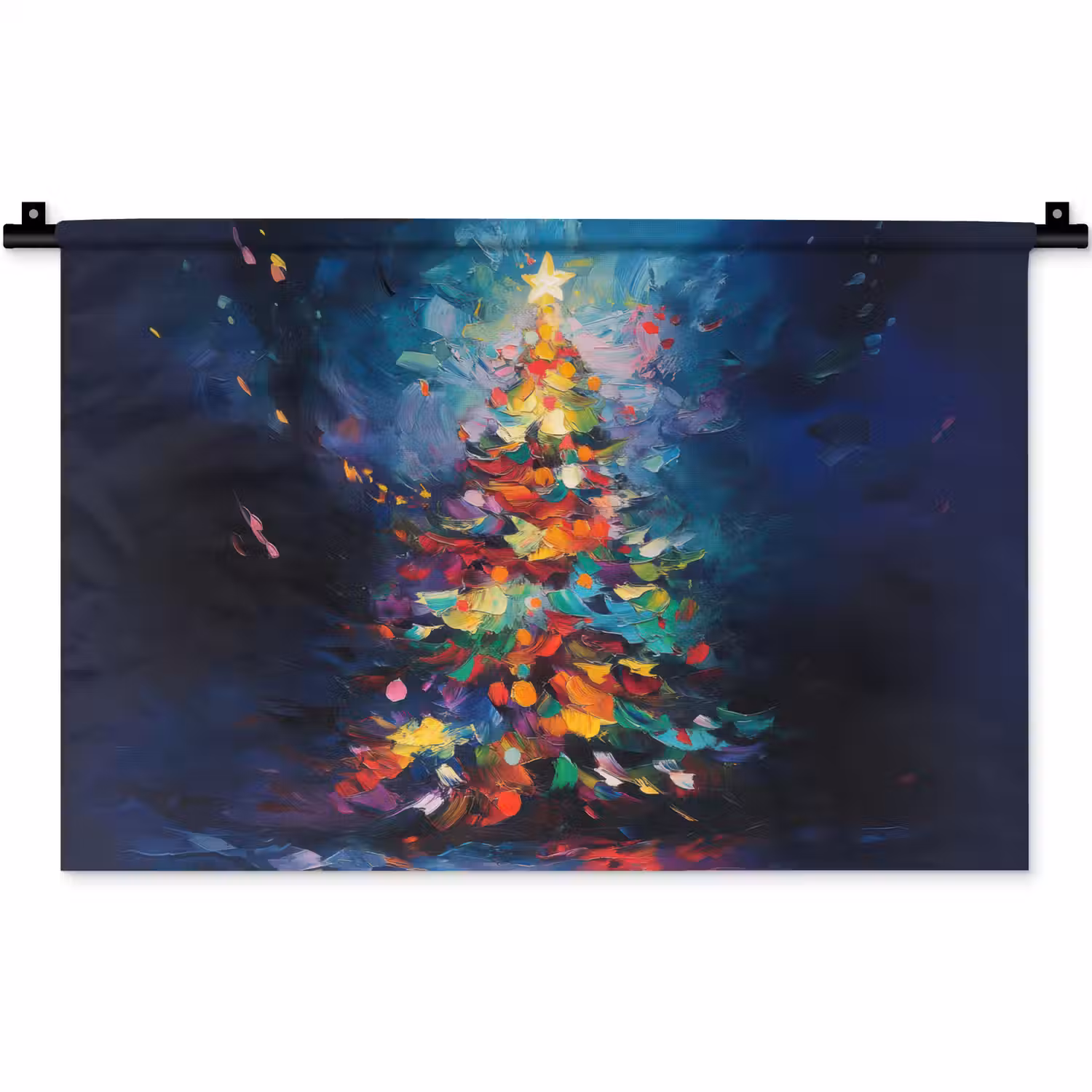Kerstboom - Kerst - Abstract - Kleurrijk Wandkleed katoen klein -zz3d