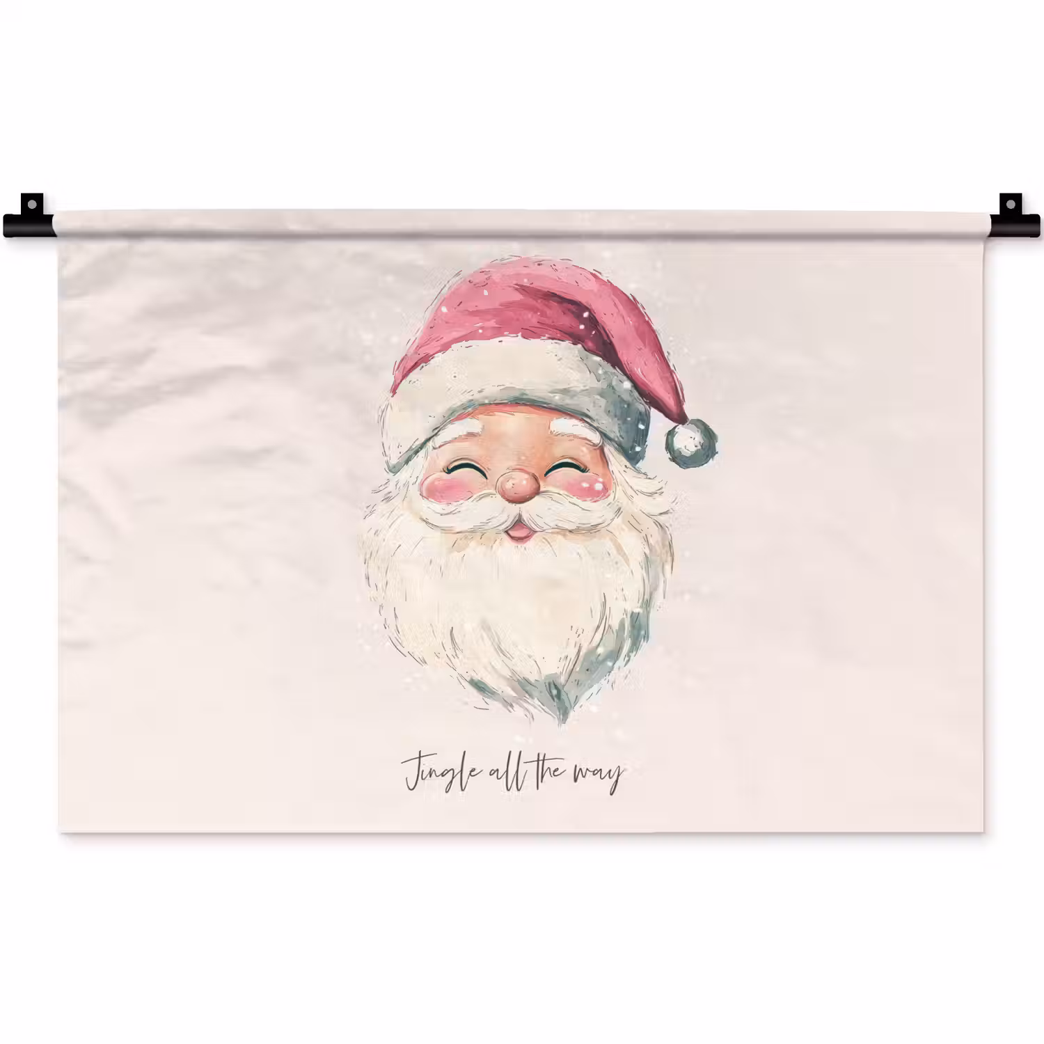 Kerstman - Kerst - Quote - Beige Wandkleed katoen klein -zz3d