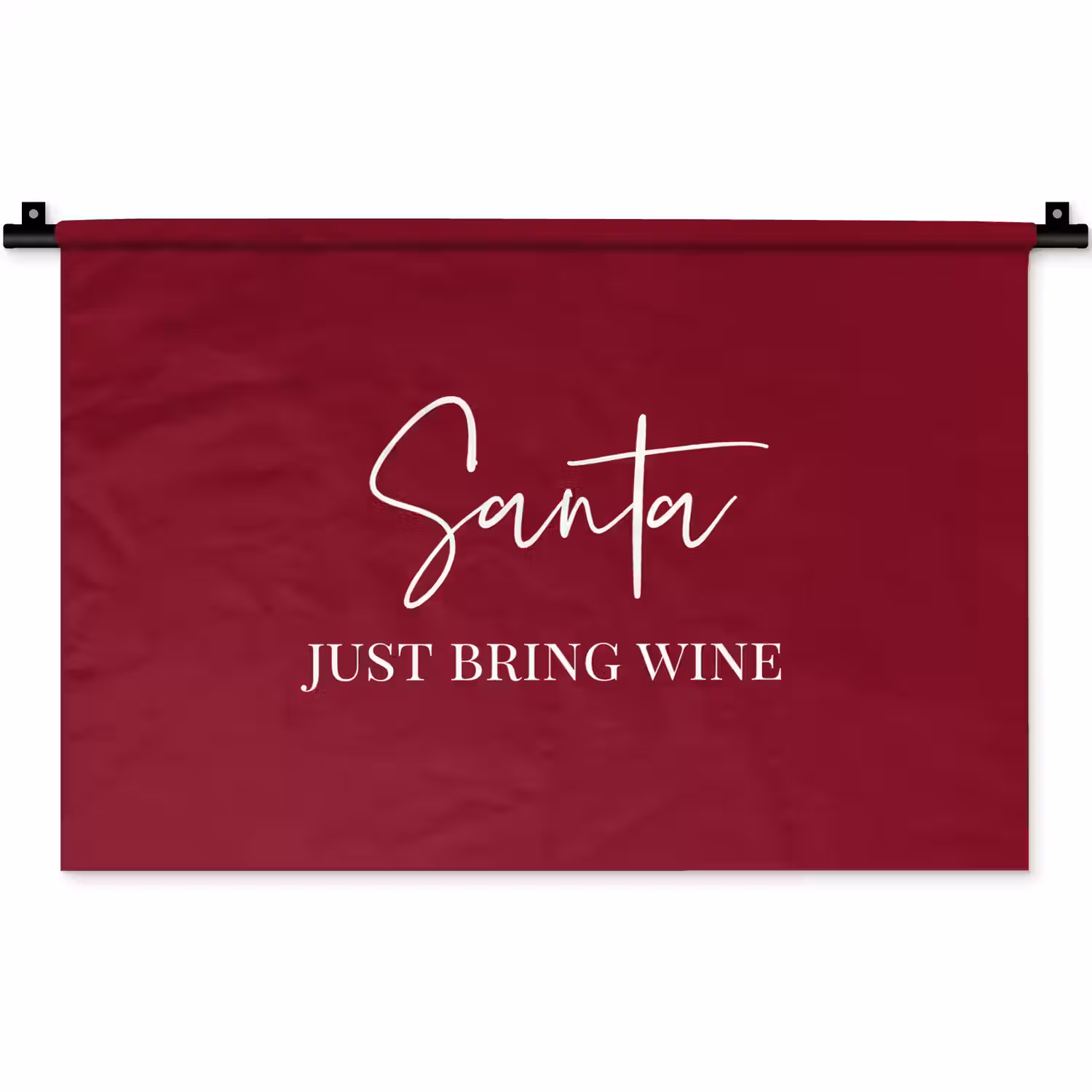 Santa - Wine - Rood - Kerst - Kerstman Wandkleed katoen klein -zz3d