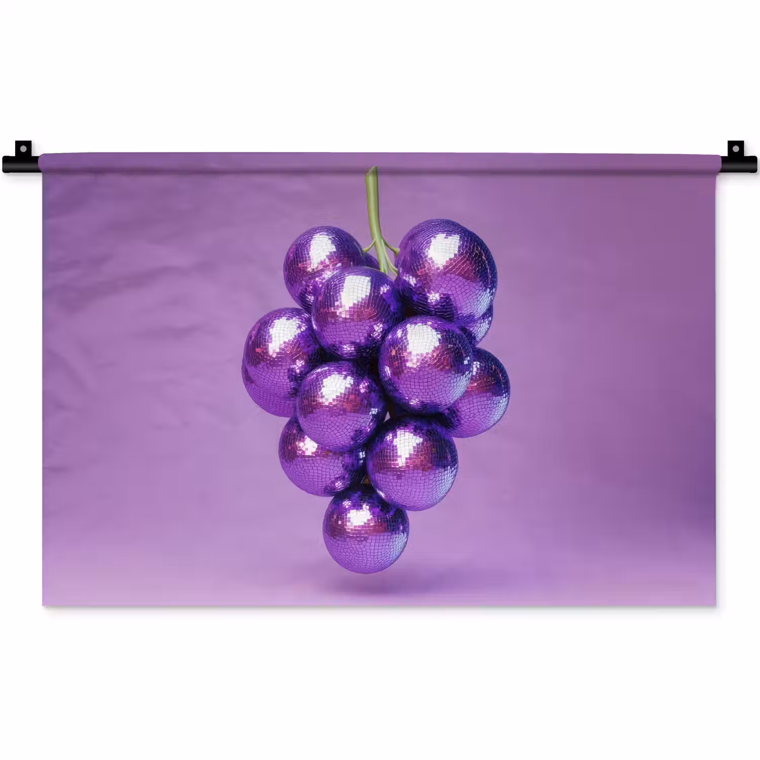 Druif - Disco - Glitter - Paars Wandkleed katoen klein -zz3d