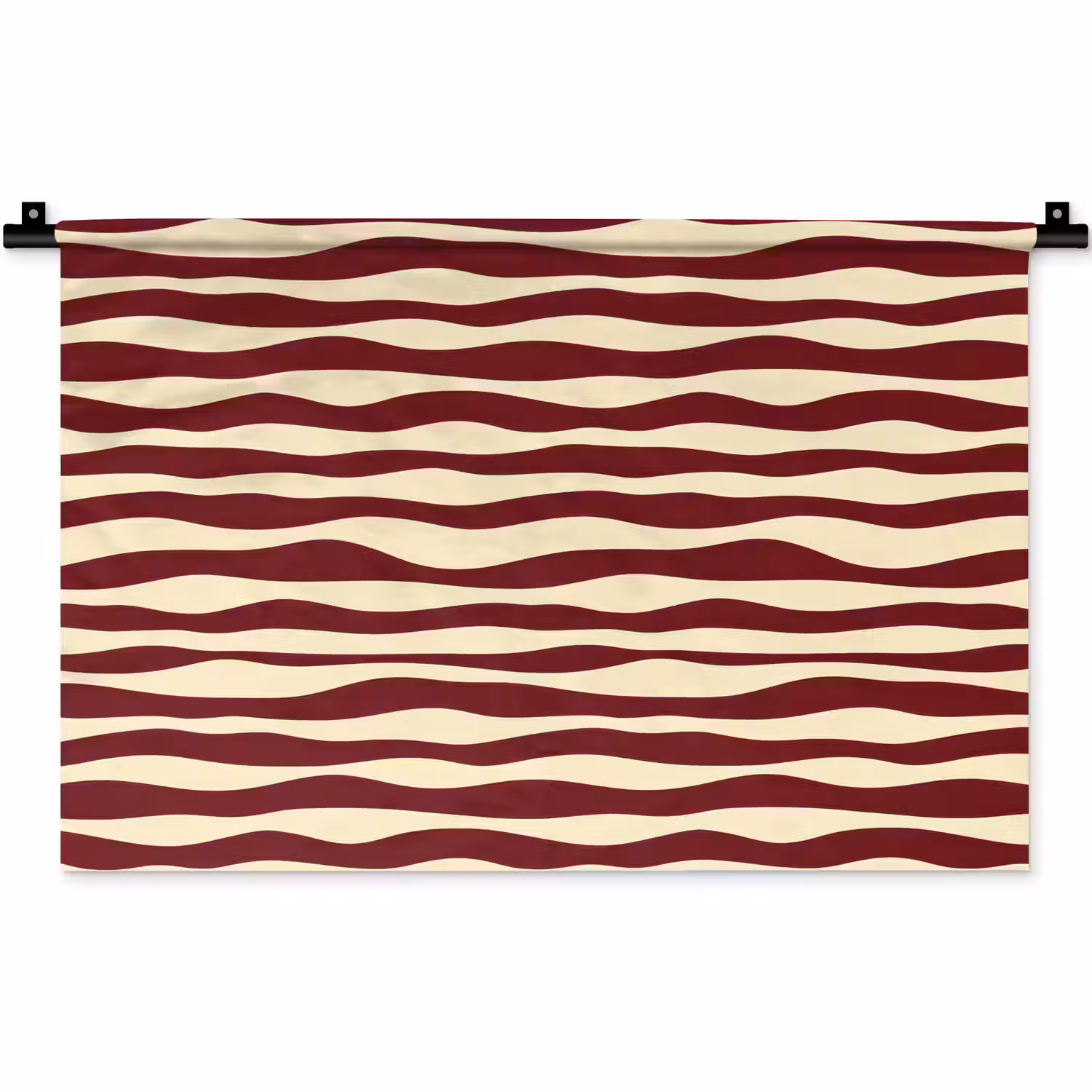 Golven - Rood - Patroon - Crème Wandkleed katoen klein 269 -zz3d