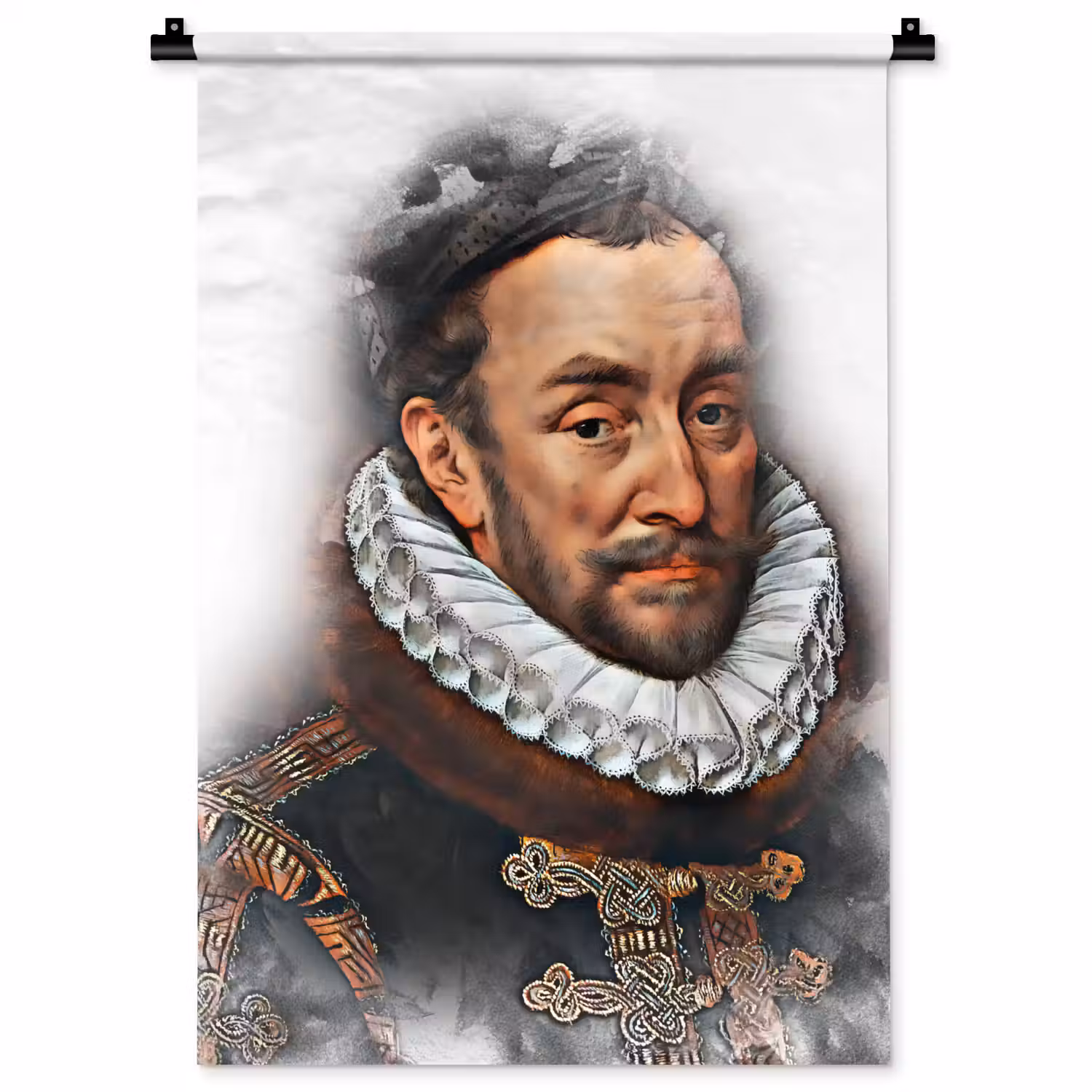 Willem van Oranje - Adriaen Thomasz - Rook Wandkleed katoen klein -zz3d