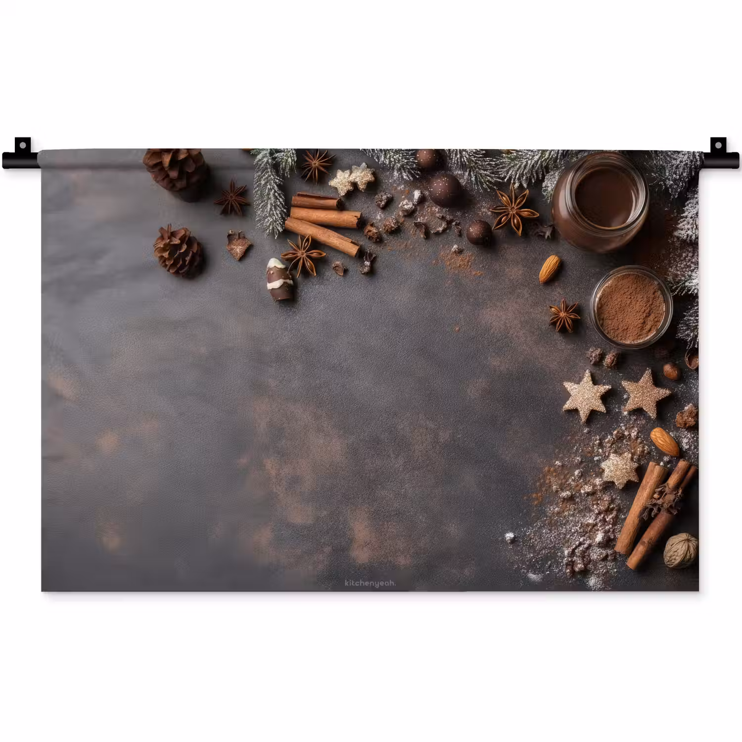 Winter - Kerst - Specerijen - Beton Wandkleed katoen klein -zz3d