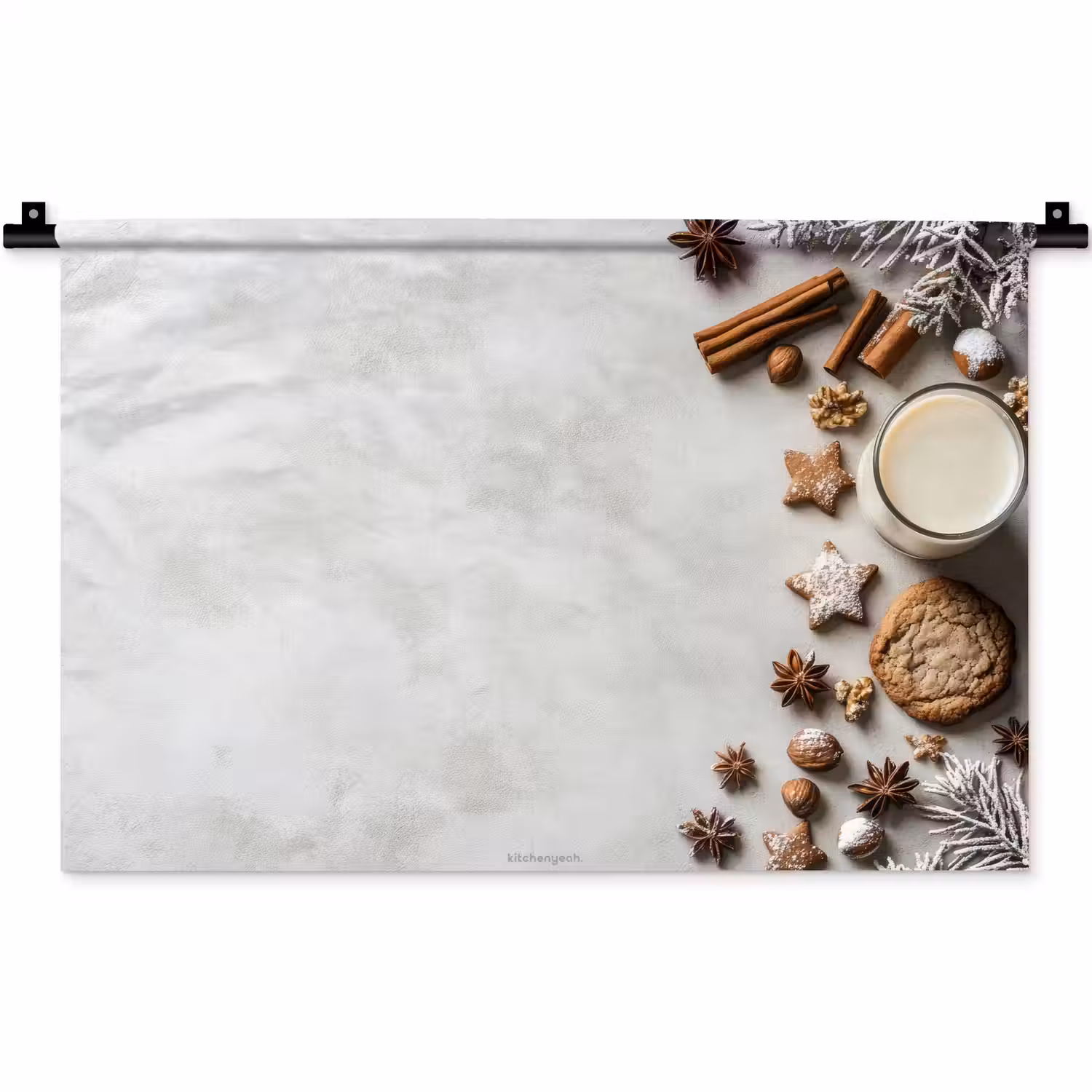 Winter - Kerst - Specerijen - Wit Wandkleed katoen klein -zz3d