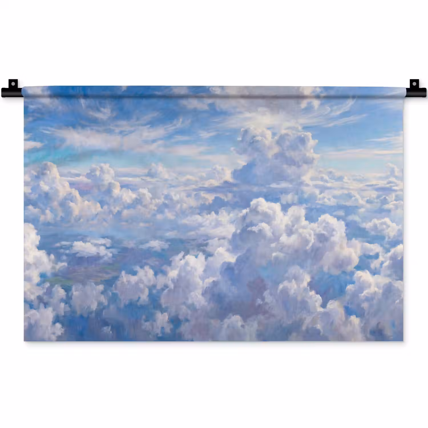 Wolken - Lucht - Natuur - Abstract - Blauw Wandkleed katoen klein -zz3d