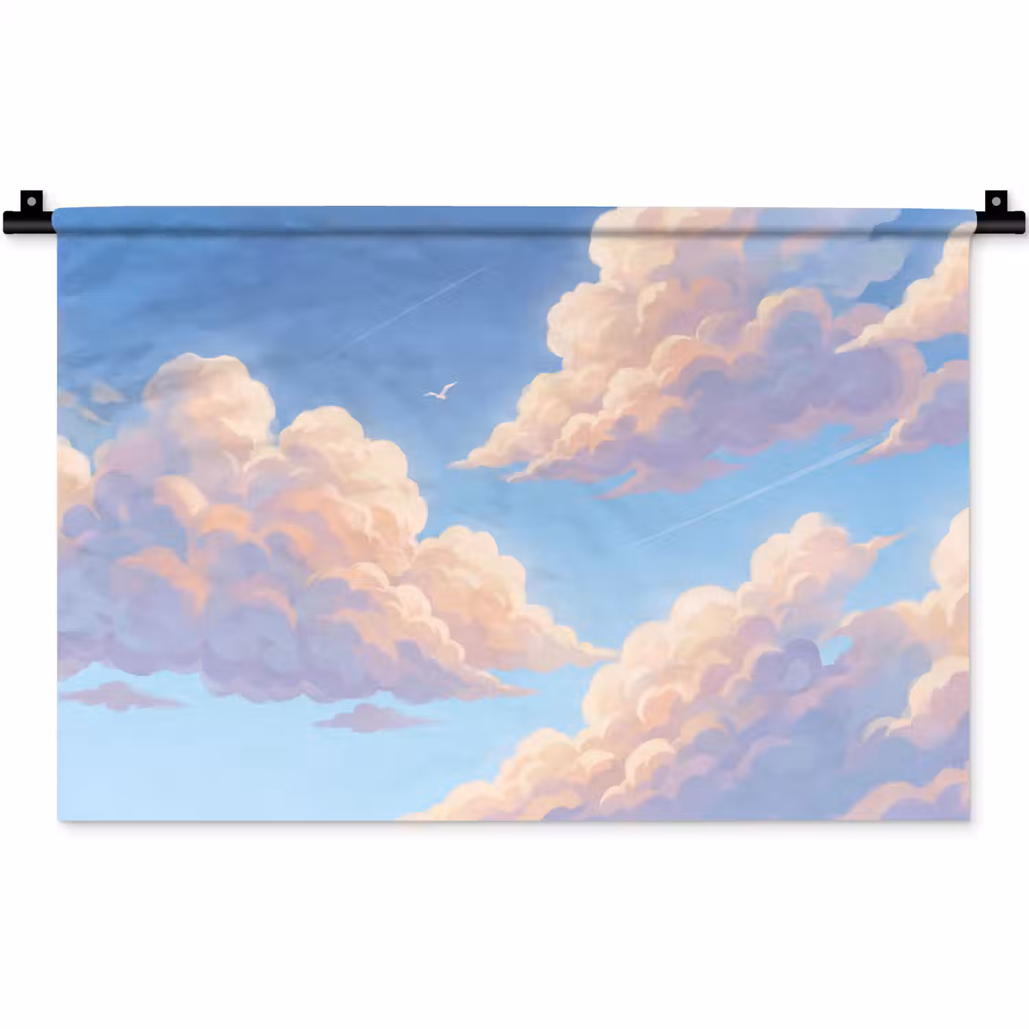 Wolken - Lucht - Natuur - Blauw Wandkleed katoen klein -zz3d