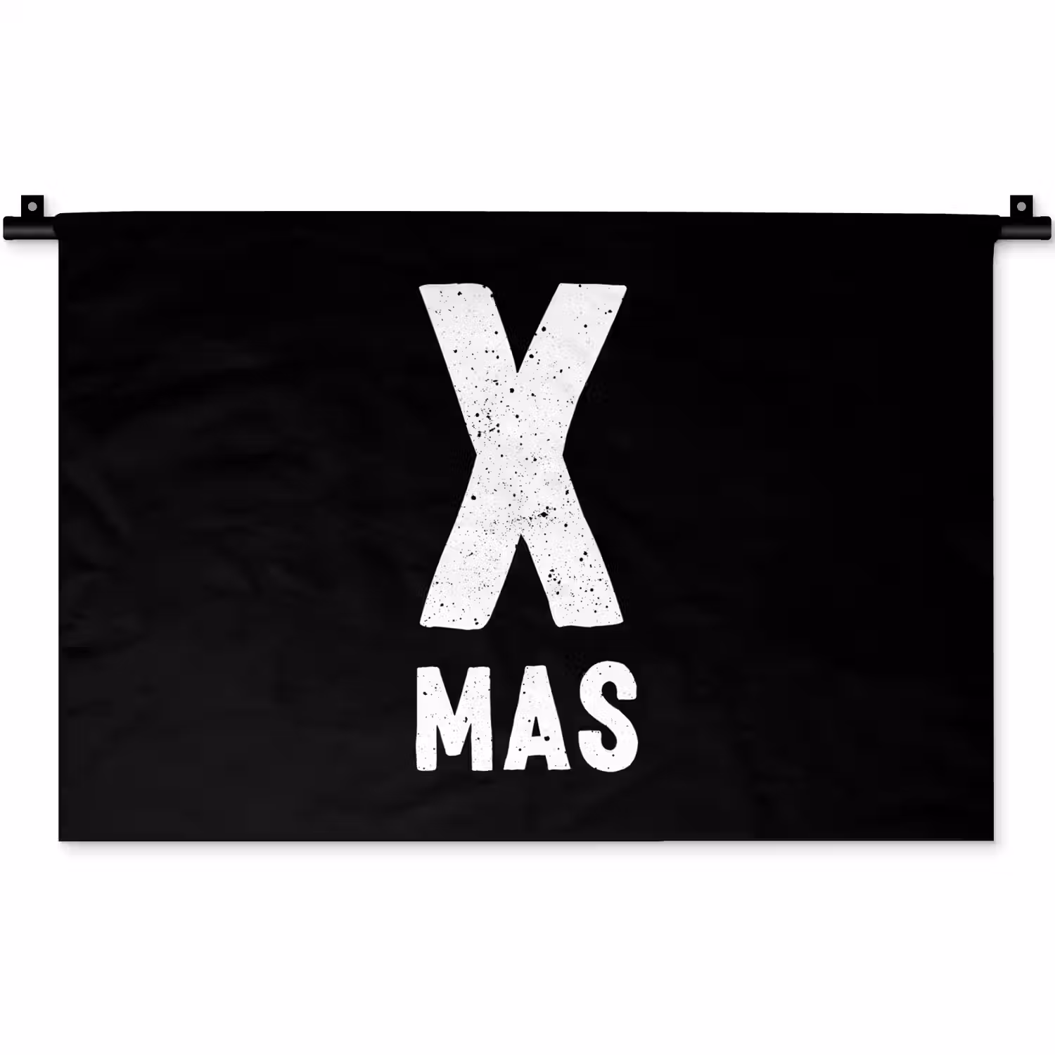 Xmas - Kerst - Zwart - Vintage - Quotes Wandkleed katoen klein -zz3d