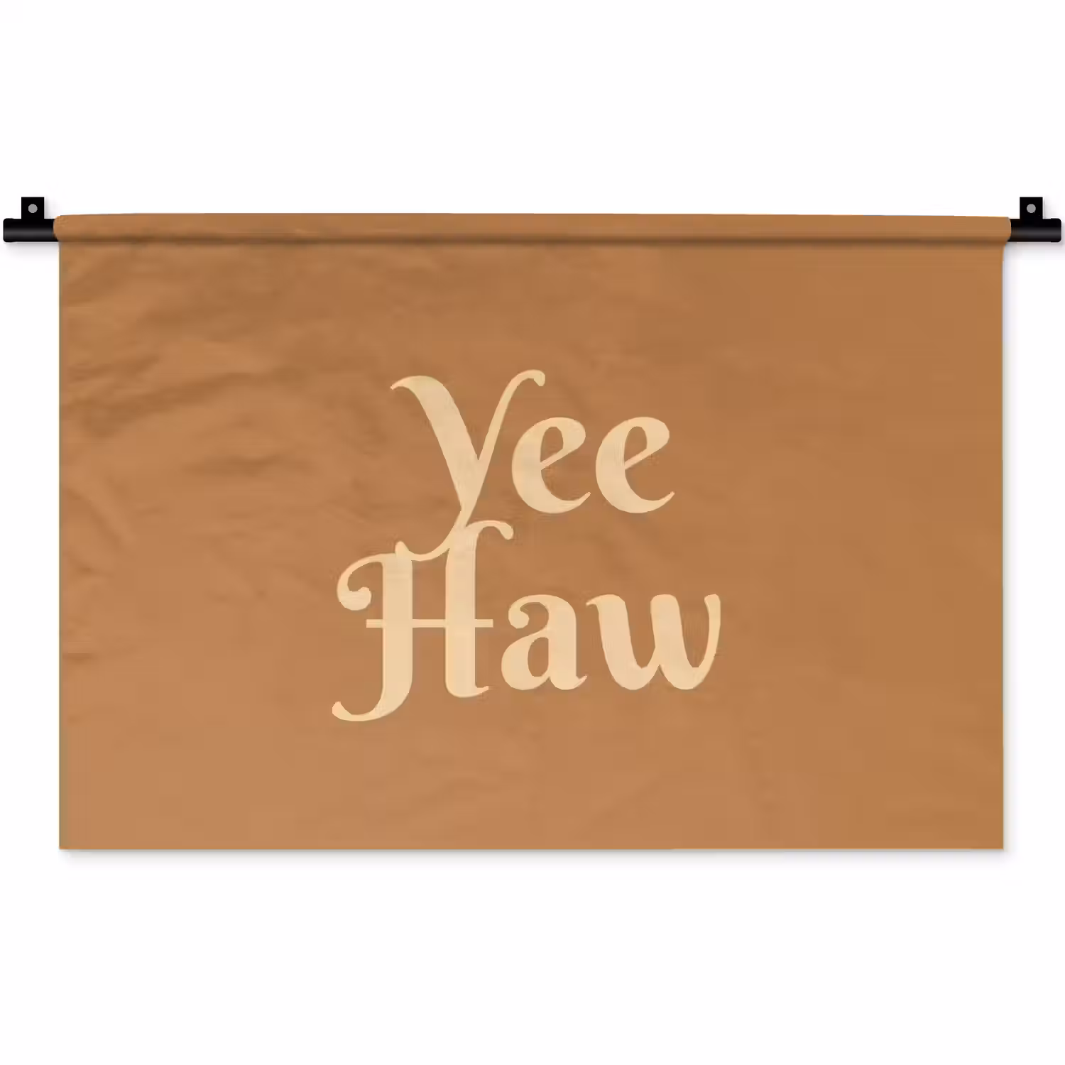Yee haw - Bruin - Minimalistisch Wandkleed katoen klein -zz3d