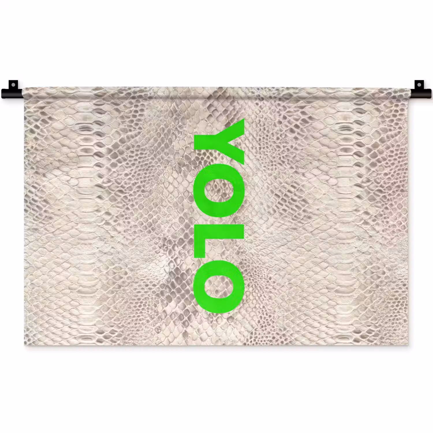YOLO - Groen - Neon - Slangenprnt Wandkleed katoen klein -zz3d