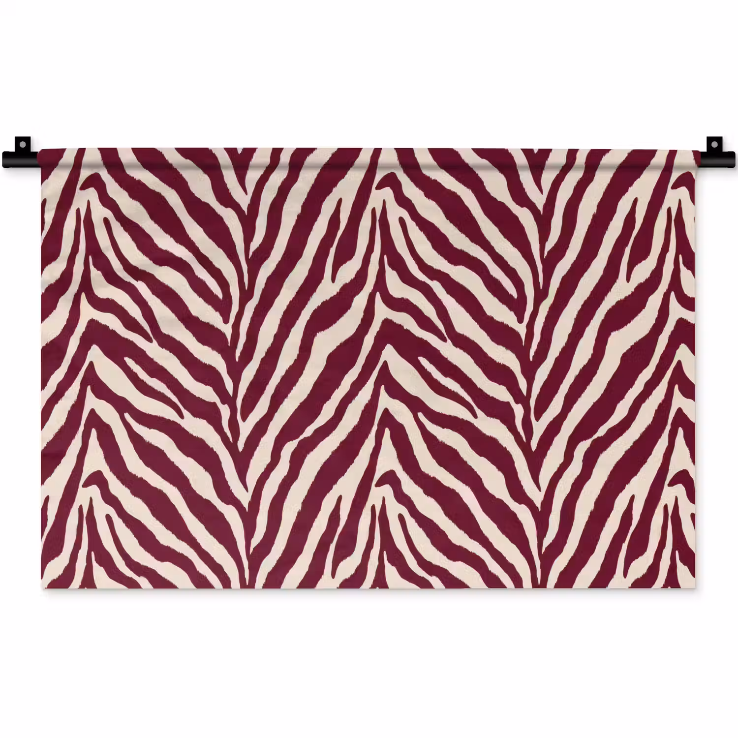 Zebra - Motief - Bordeaux - Rood Wandkleed katoen klein 269 -zz3d