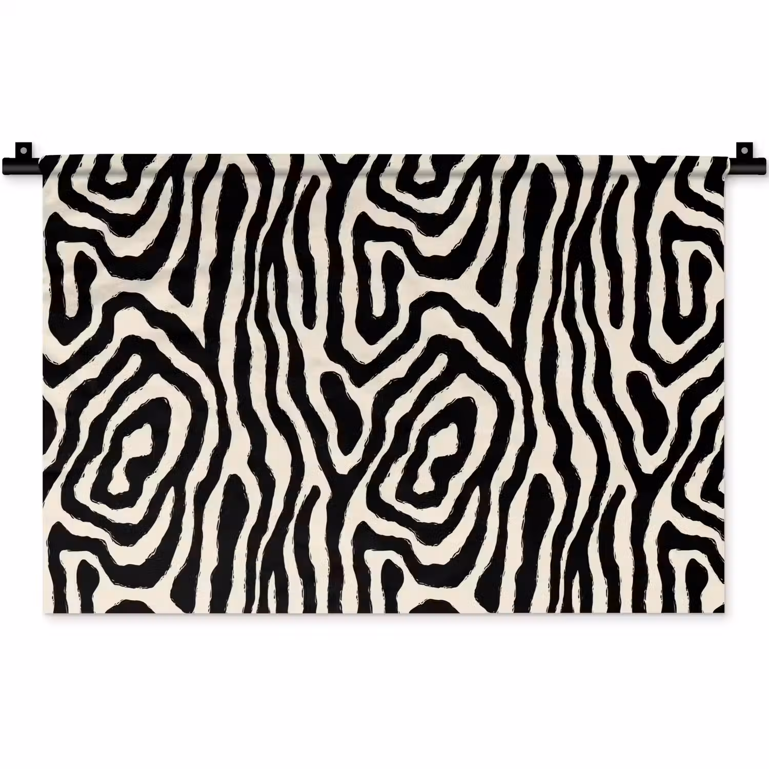 Zebra - Zwart - Abstract Wandkleed katoen klein 269 -zz3d