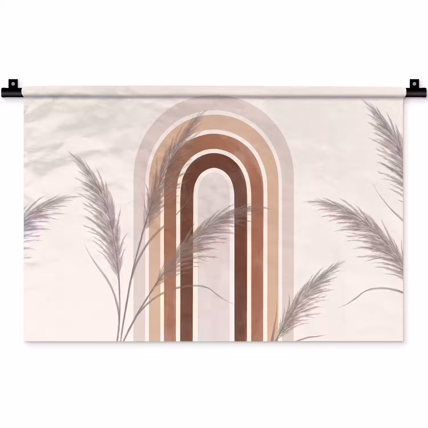 Abstract - Bogen - Plant - Boho - Beige Wandkleed katoen klein -zz3d