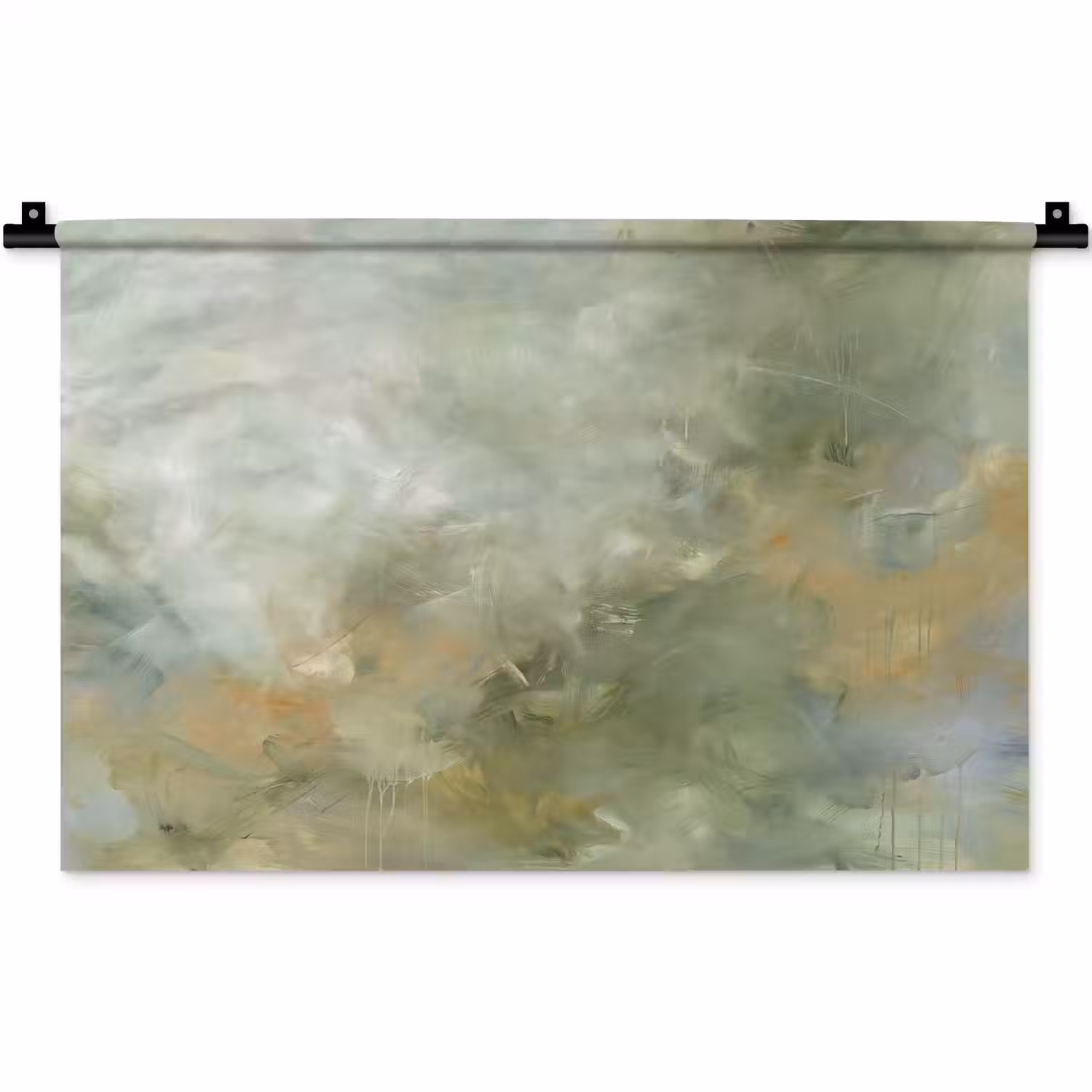 Abstract - Groen - Beige - Modern - Kunst Wandkleed katoen klein -zz3d