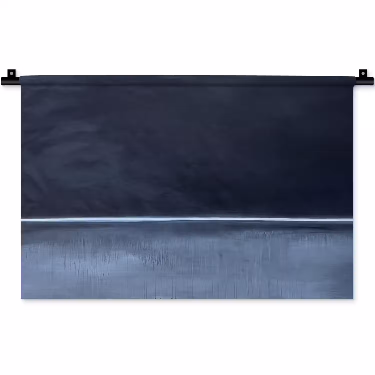 Abstract - Horizontale lijn - Minimalistisch - Donkerblauw - Kunst Wandkleed katoen klein -zz3d