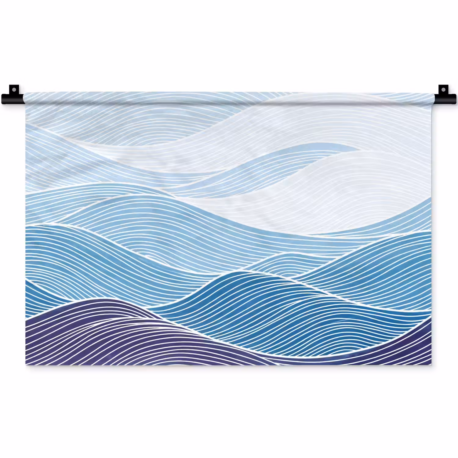 Abstract - Golven - Patroon - Blauw - Modern Wandkleed katoen klein -zz3d