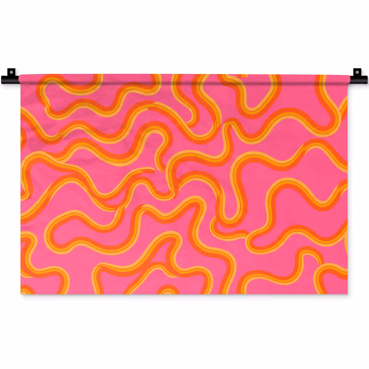 Abstract - Golvende lijnen - Modern - Kleurrijk Wandkleed katoen klein -zz3d