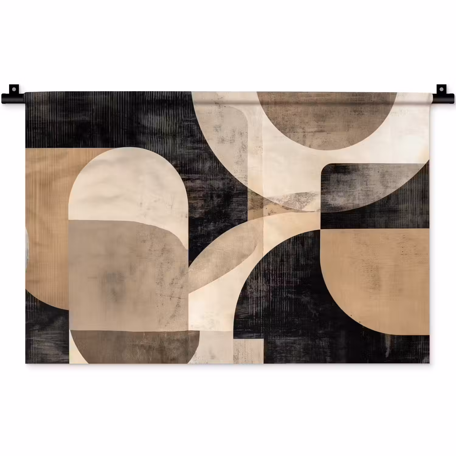 Abstract - Vormen - Modern - Beige Wandkleed katoen klein -zz3d