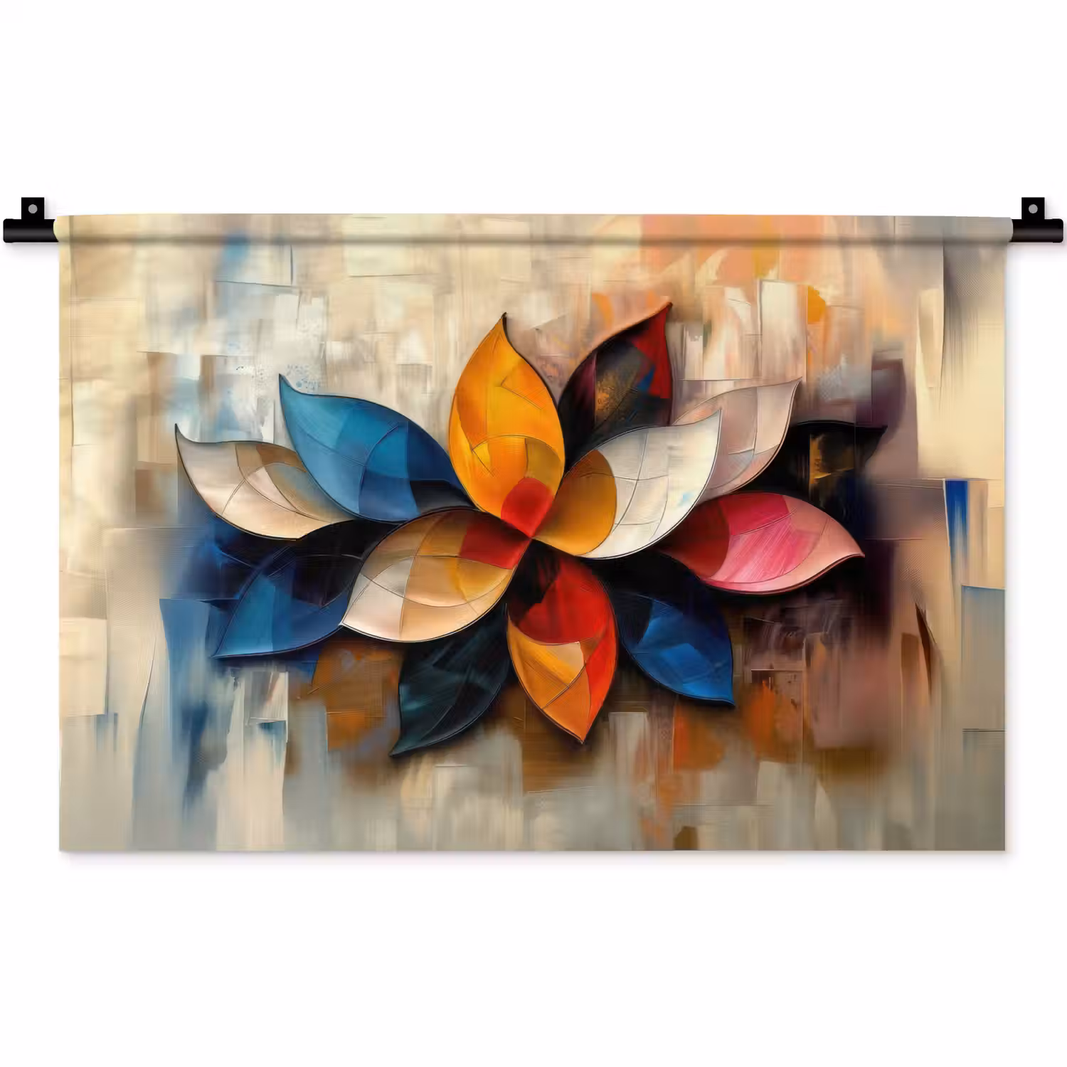Bloem - Abstract - Kleurrijk - Bladeren Wandkleed katoen klein -zz3d