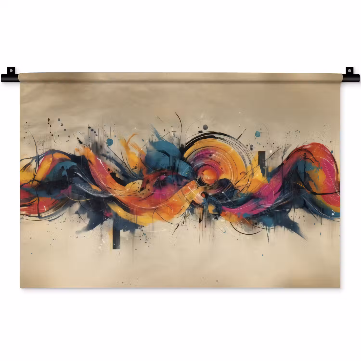 Explosie - Kleurrijk - Vormen - Abstract Wandkleed katoen klein -zz3d