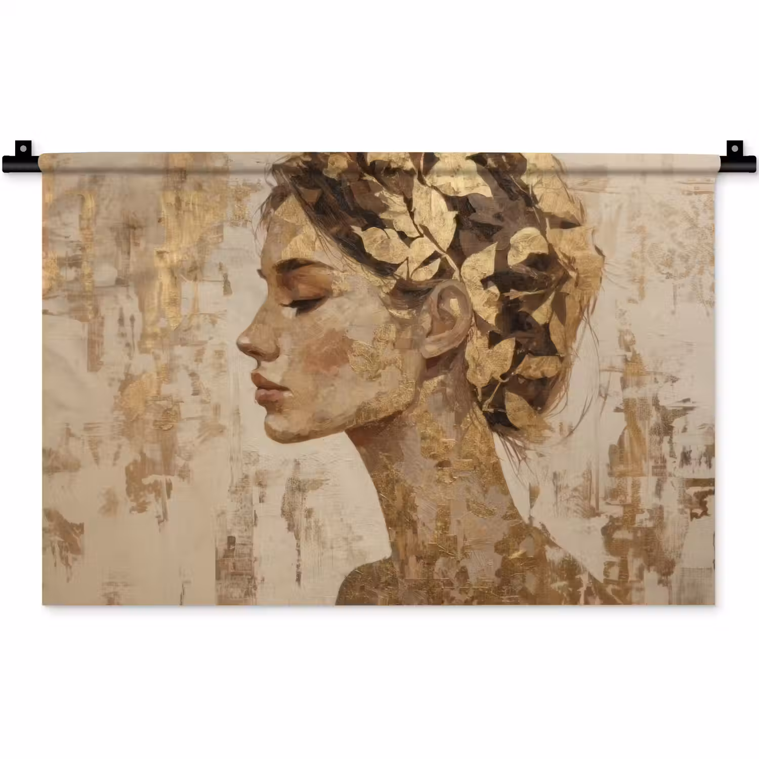 Vrouw - Goud - Abstract - Textuur Wandkleed katoen klein -zz3d