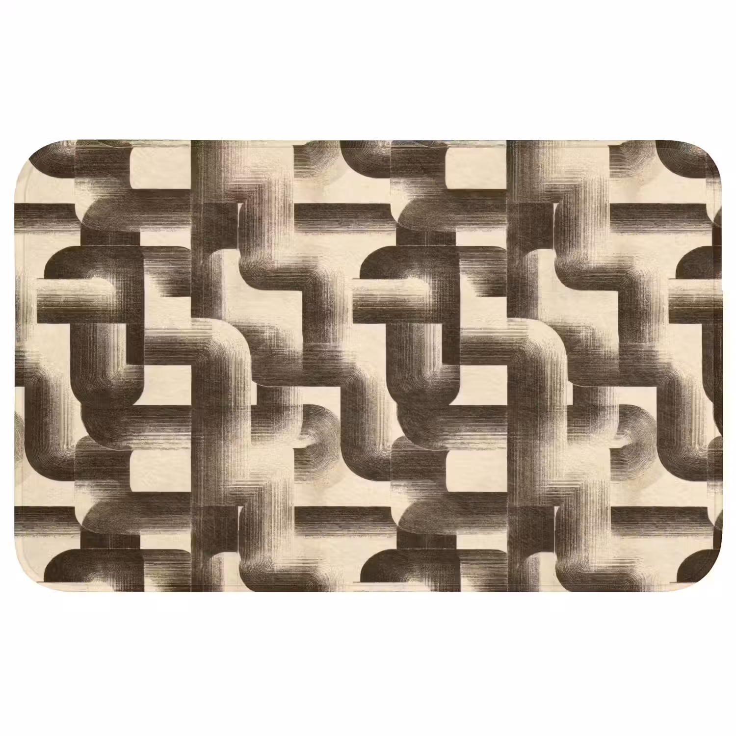 Abstract - Retro - Zwart WCmat middel 1009 -3d