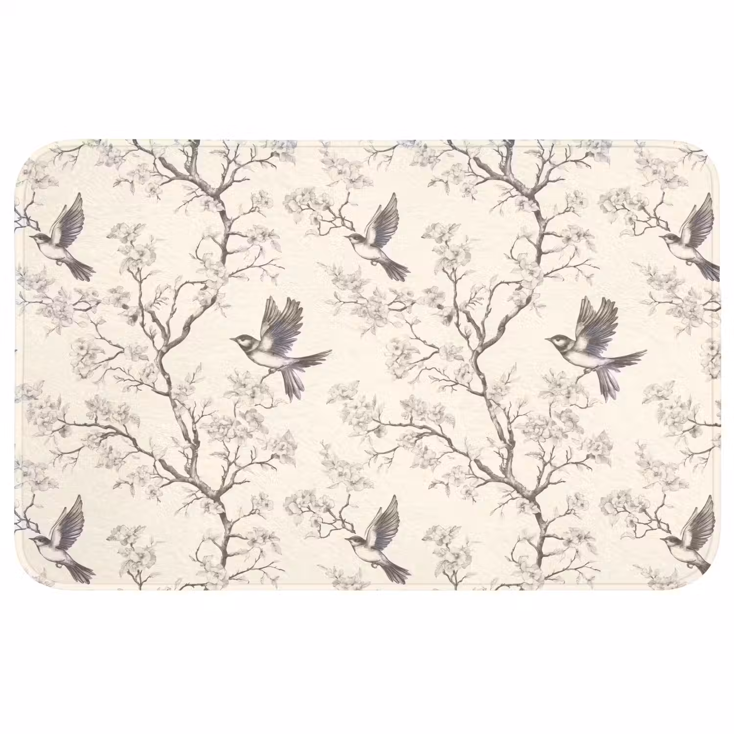 Takken - Vogels - Beige WCmat middel 1009 -3d
