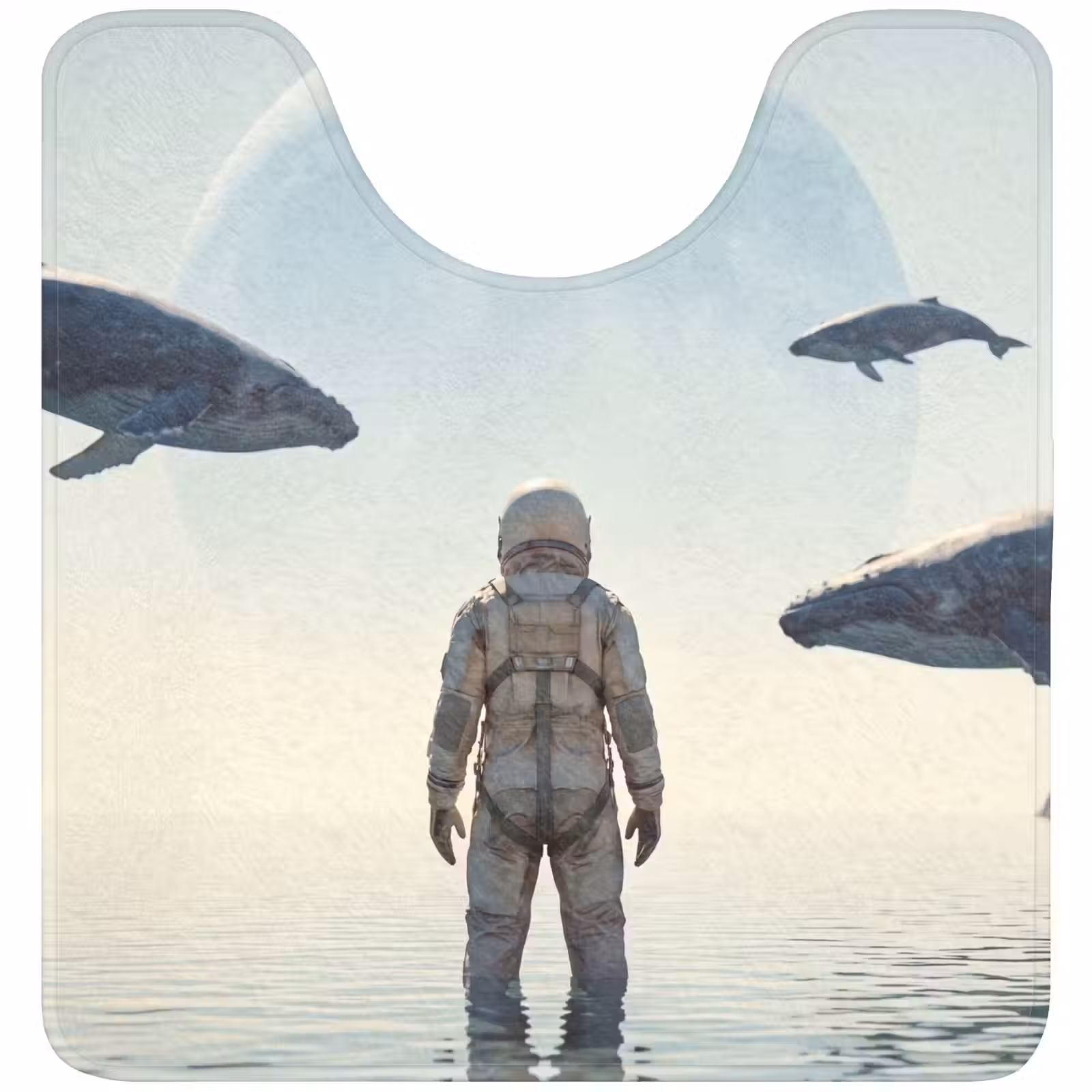 WC Vorleger - Astronaut – Wal – Fantasie - Ruimtevaarder - Walvis - Fantasie WCmat U-uitsnede middel