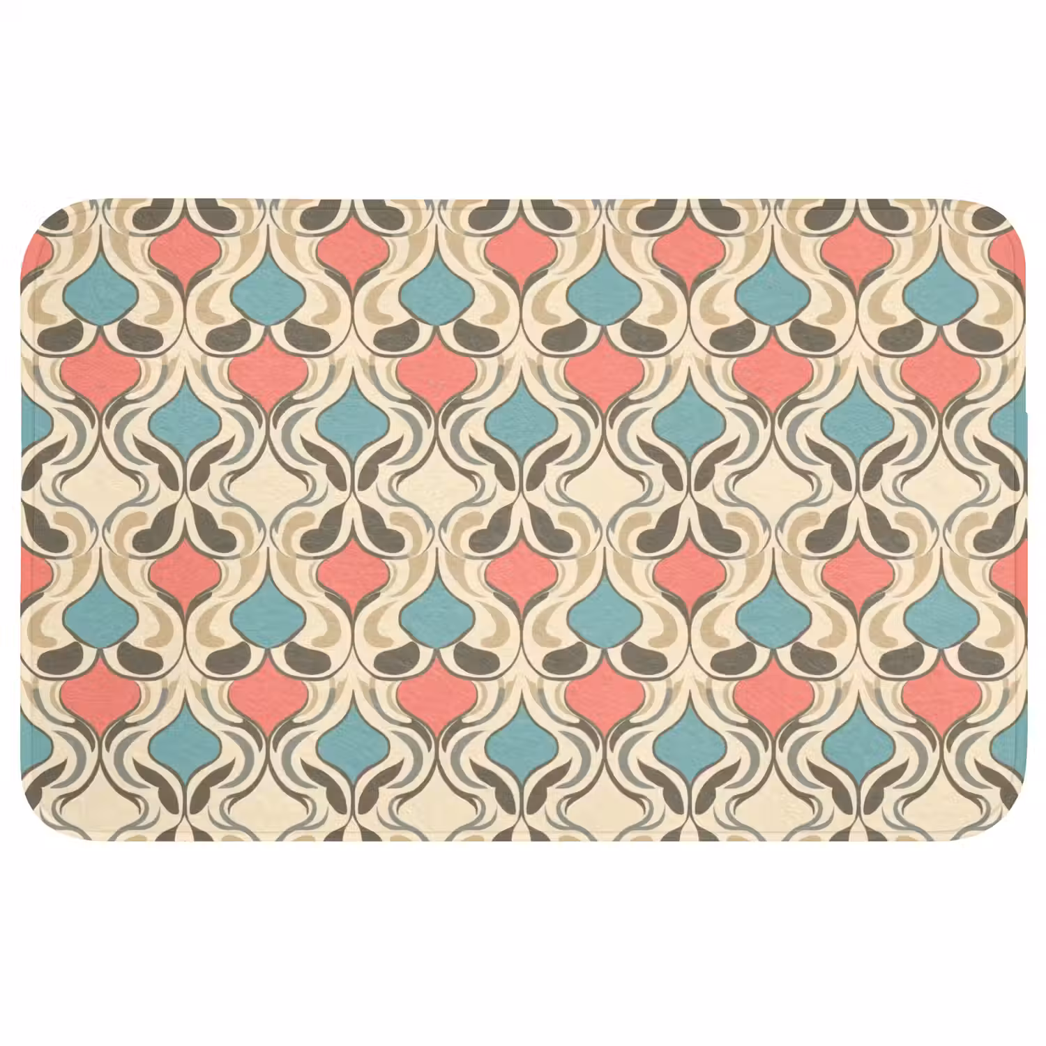 Barok - Retro - Kleurrijk WCmat middel 1009 -3d