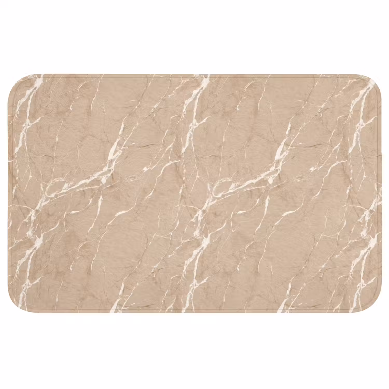 Beige - Marmer - Organisch - Wit WCmat middel 1009 -3d