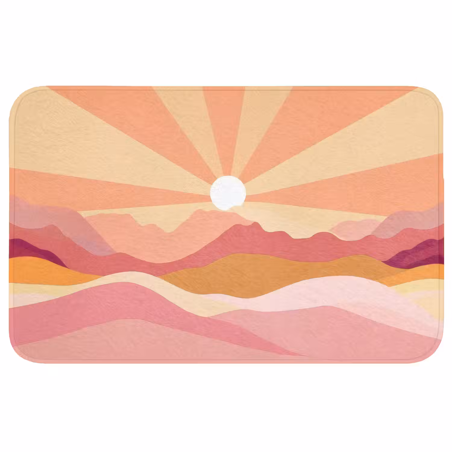Bergen - Abstract - Zonnestralen - Roze WCmat middel -3d