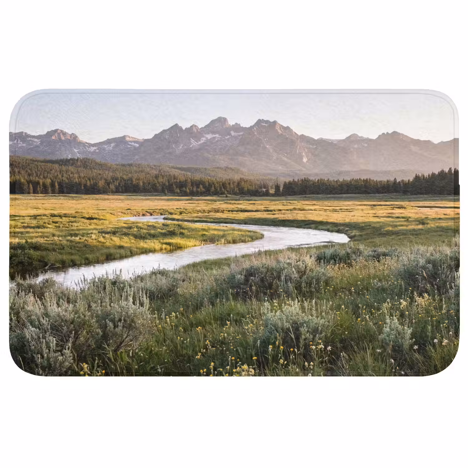Berglandschap - Rivier - Bos WCmat middel -3d