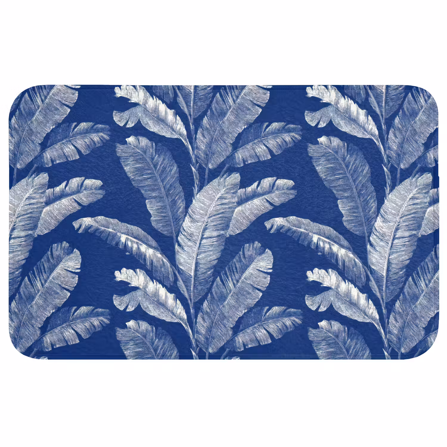 Blad - Palm - Blauw WCmat middel 1009 -3d